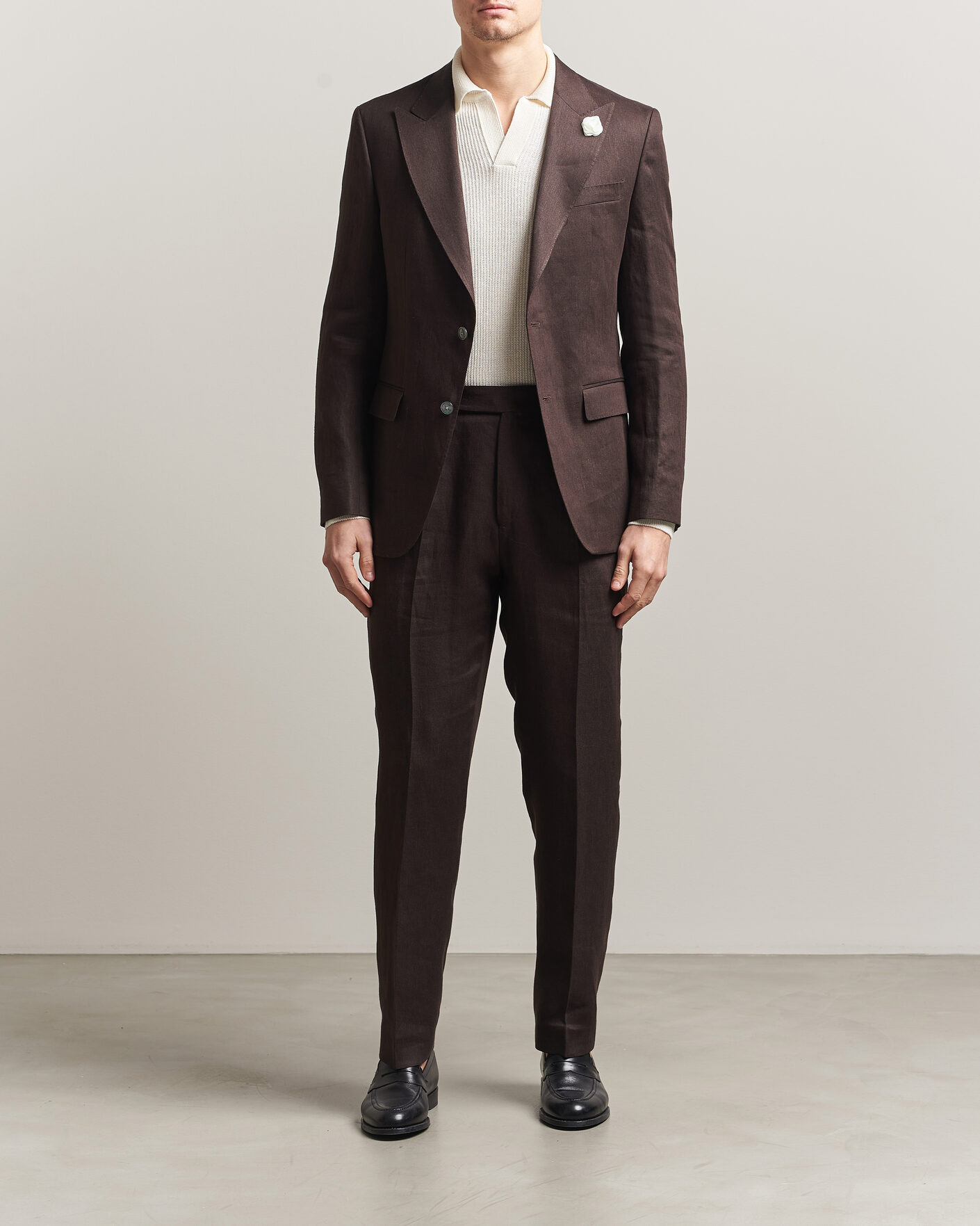 Herre | Blazere & jakker | BOSS BLACK | Hutson Linen Suit Blazer Dark Brown