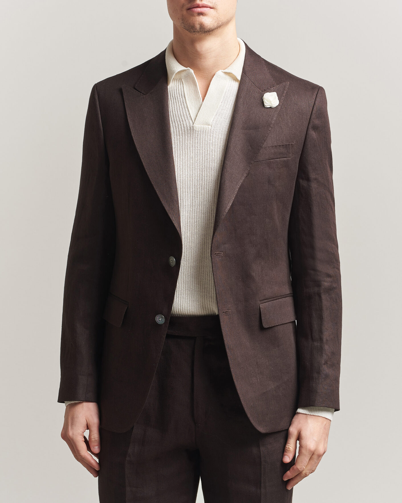 Herre | Blazere & jakker | BOSS BLACK | Hutson Linen Suit Blazer Dark Brown