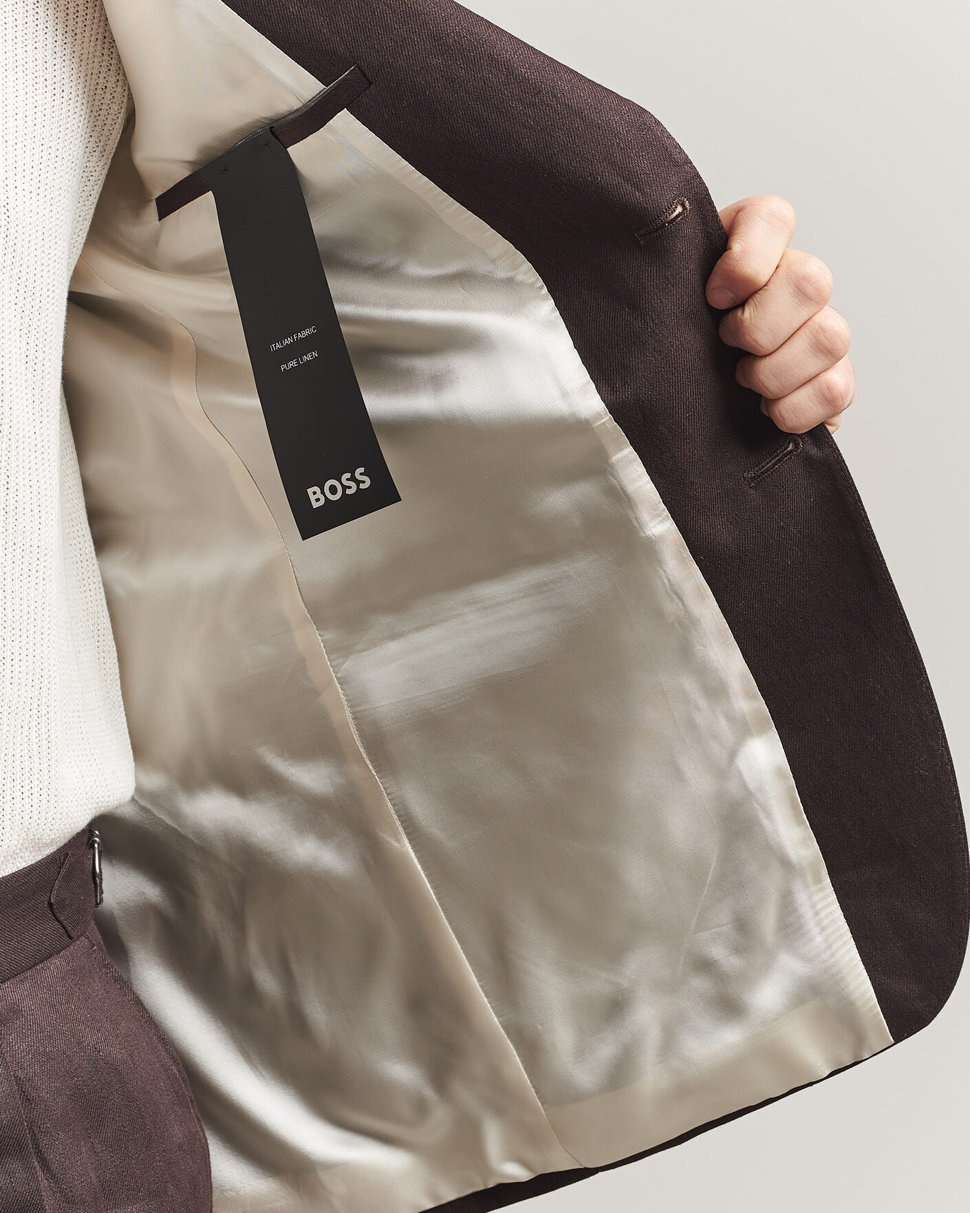 Herre | Blazere & jakker | BOSS BLACK | Hutson Linen Suit Blazer Dark Brown