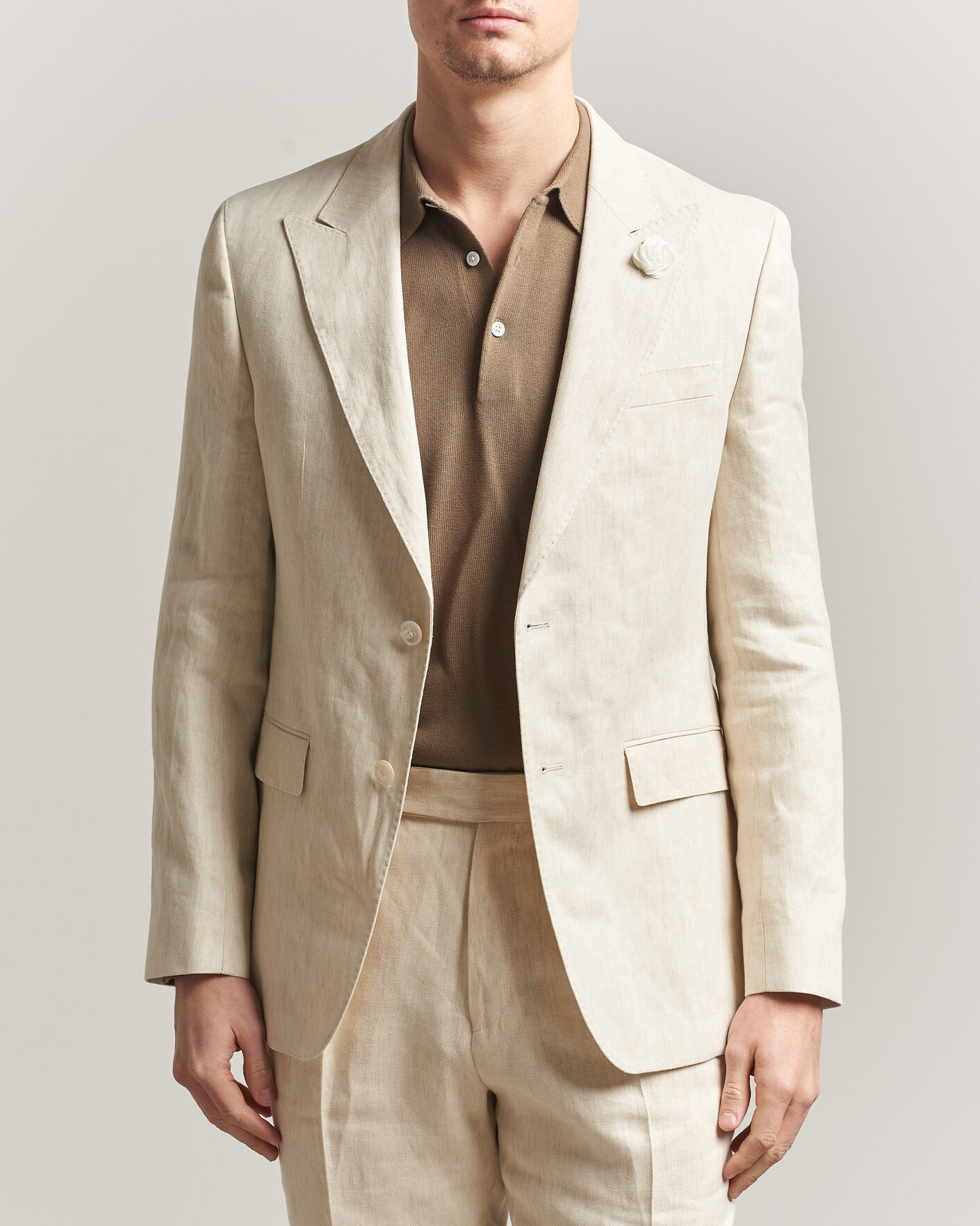 Herre | Blazere & jakker | BOSS BLACK | Hutson Linen Suit Blazer Open Beige