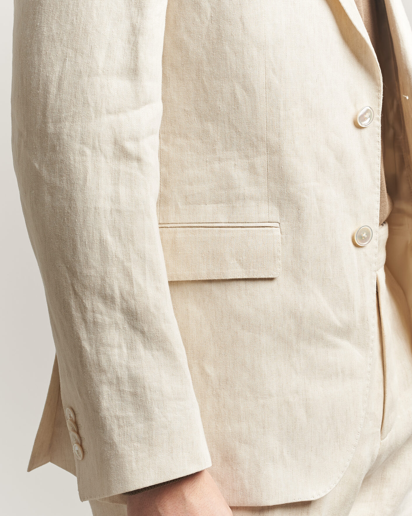 Herre | Blazere & jakker | BOSS BLACK | Hutson Linen Suit Blazer Open Beige