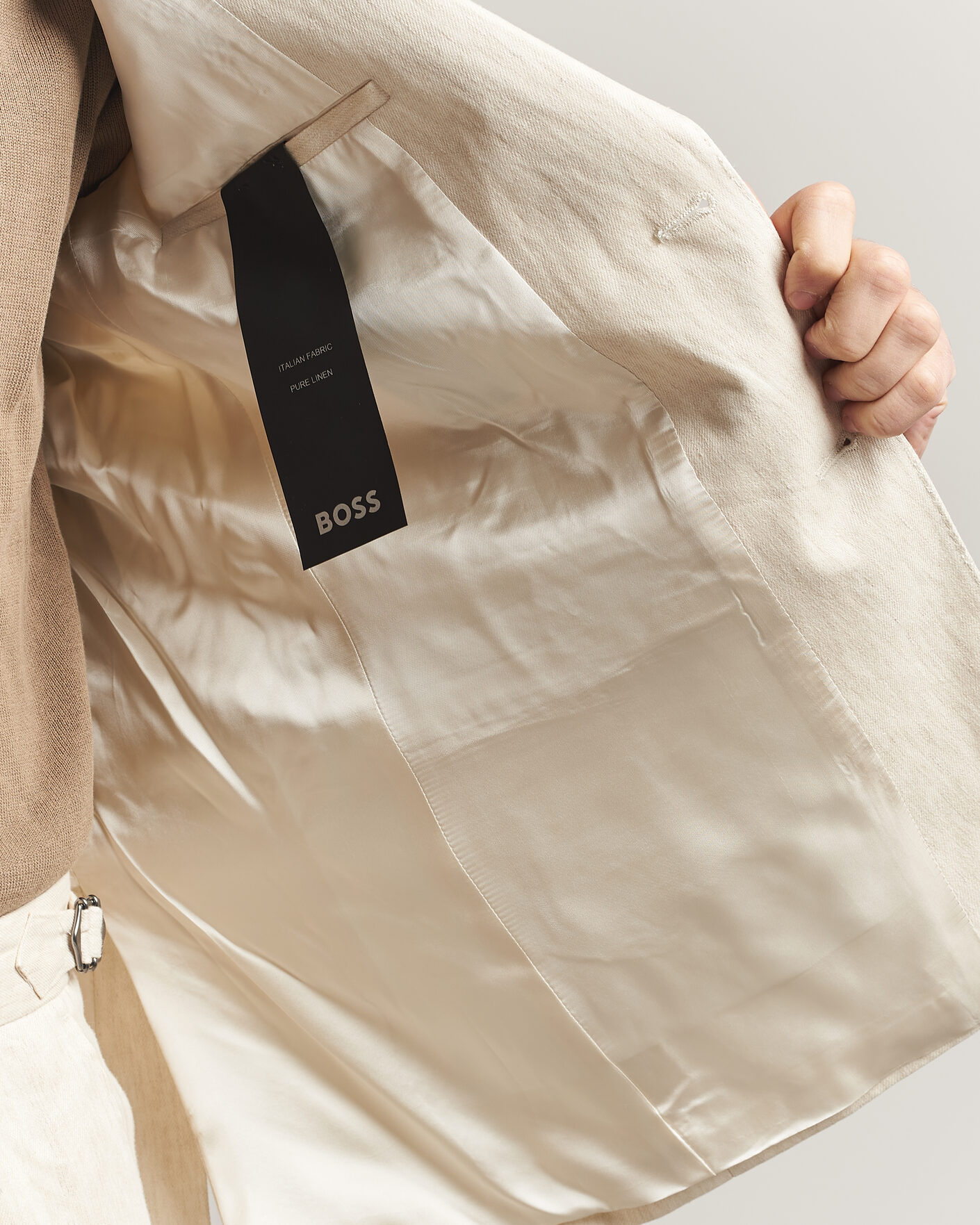 Herre | Blazere & jakker | BOSS BLACK | Hutson Linen Suit Blazer Open Beige