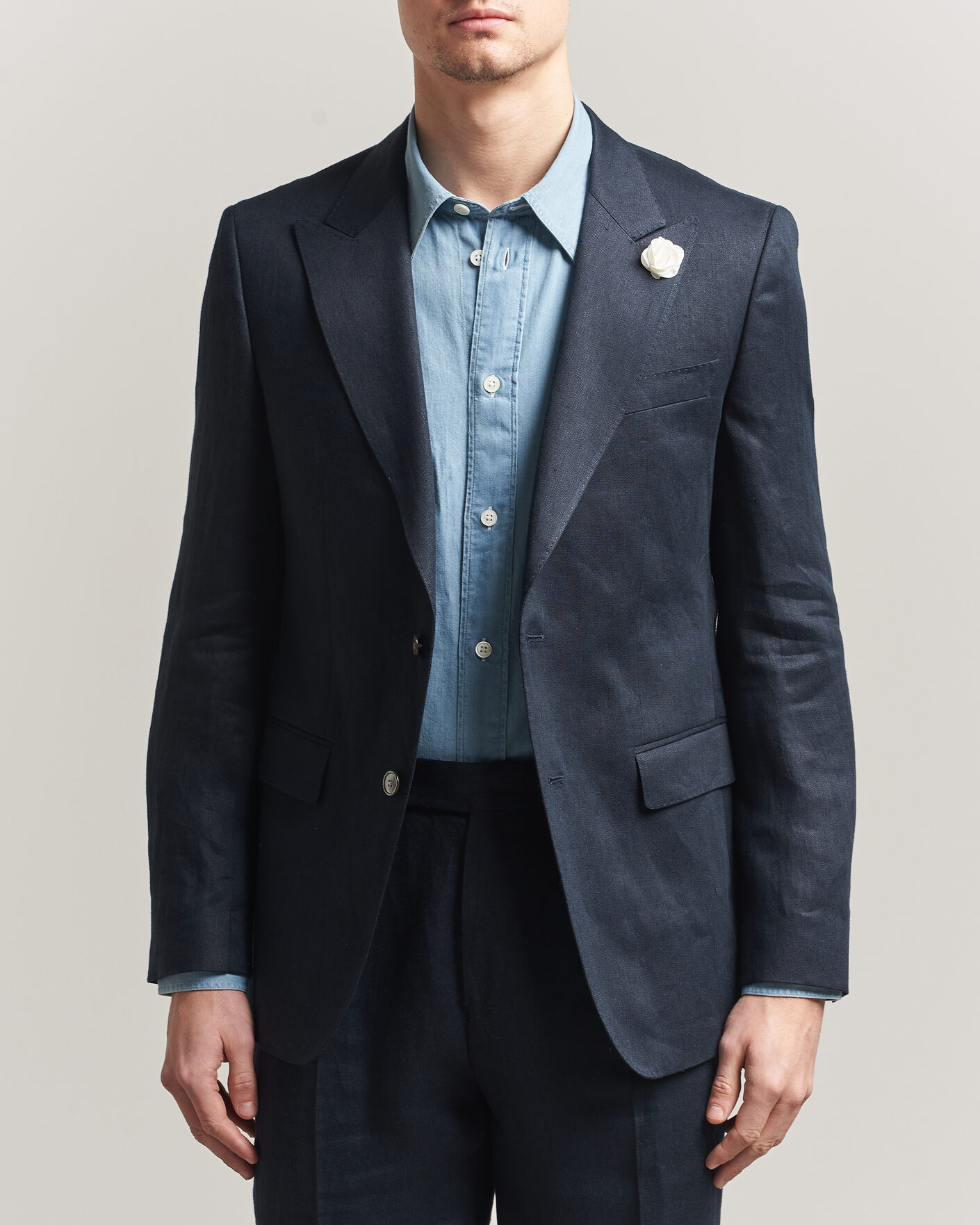 Herre | Blazere & jakker | BOSS BLACK | Hutson Linen Suit Blazer Dark Blue
