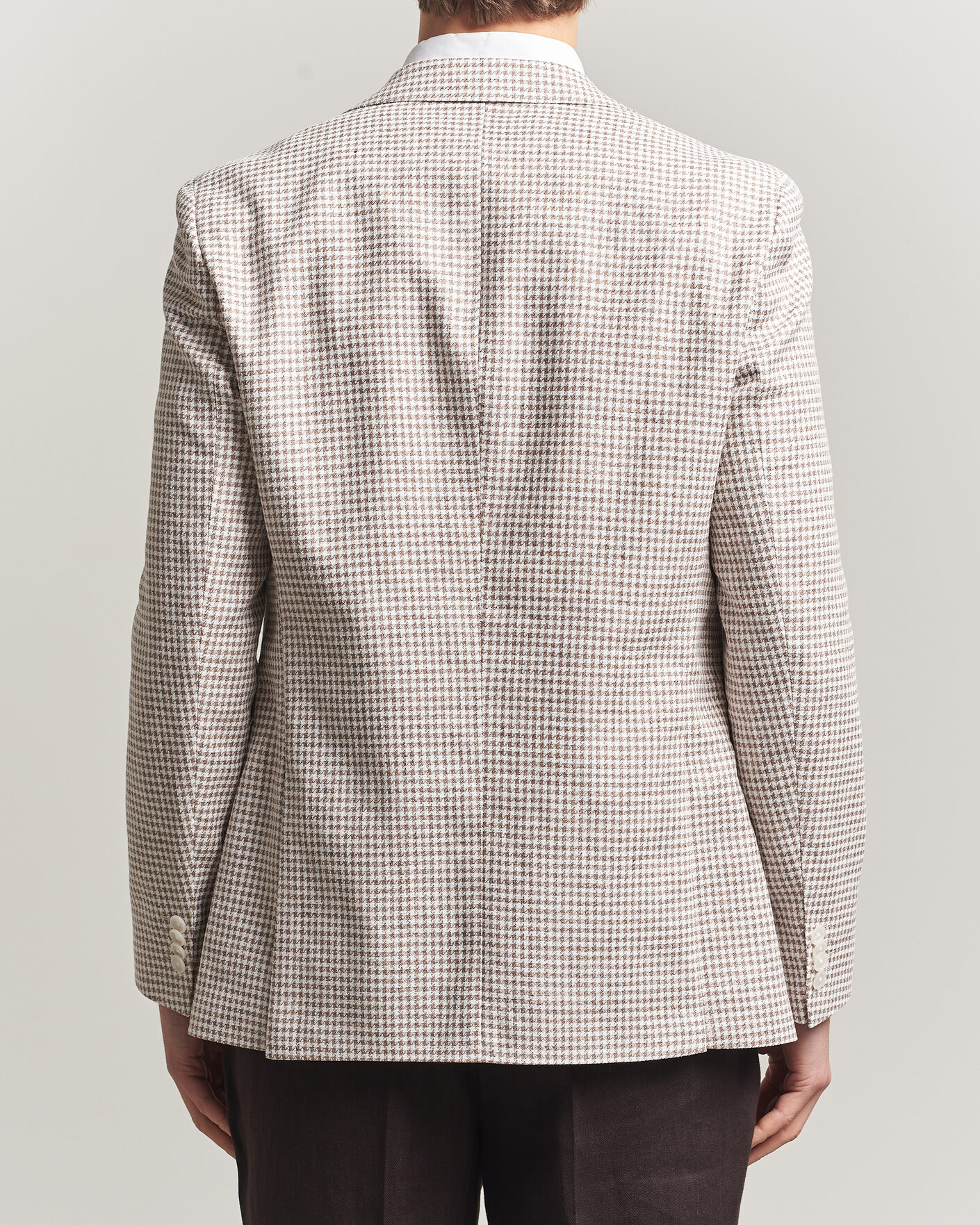 Herre | Blazere & jakker | BOSS BLACK | Hutson Linen/Cotton Houndstooth Blazer Open Beige