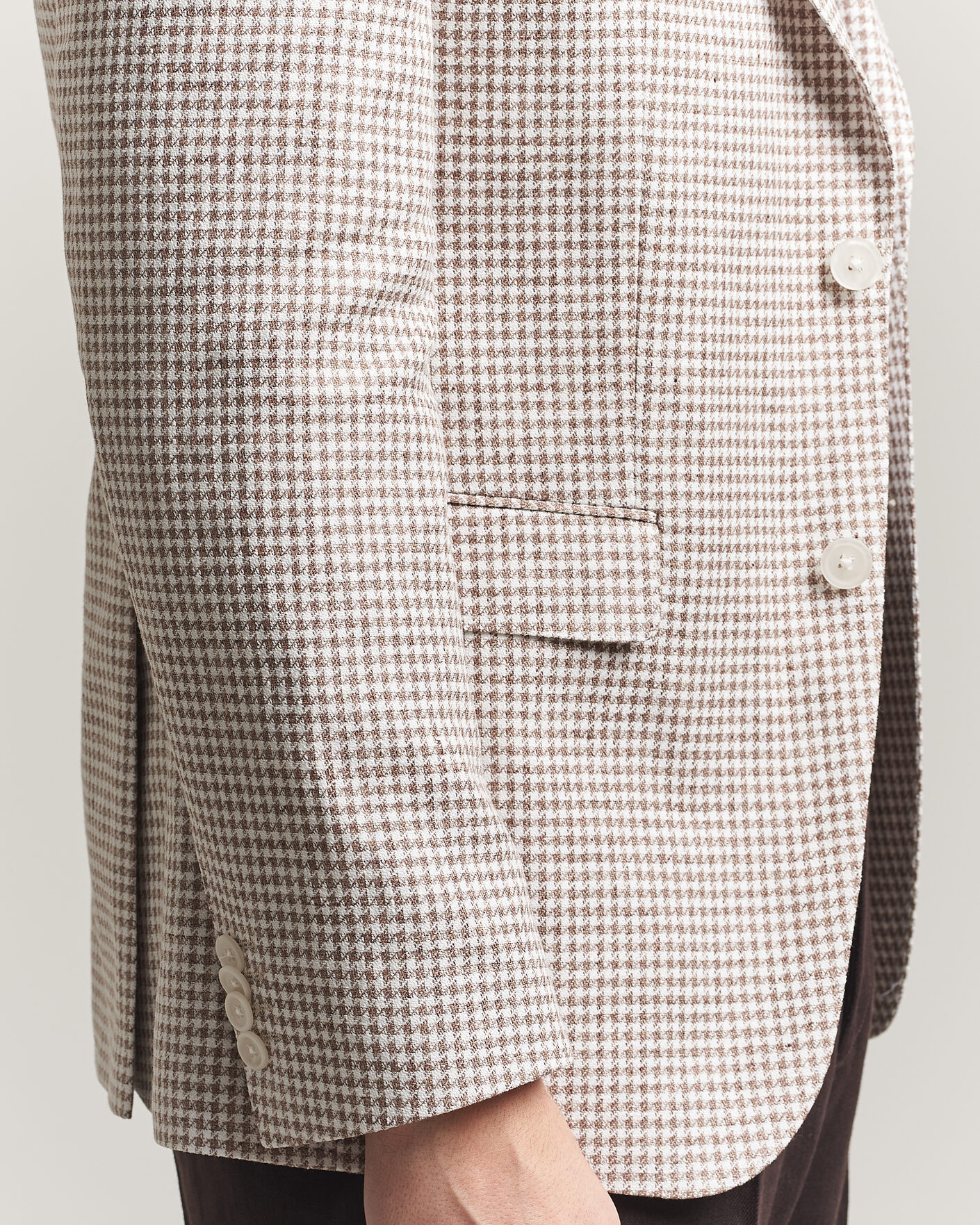 Herre | Blazere & jakker | BOSS BLACK | Hutson Linen/Cotton Houndstooth Blazer Open Beige