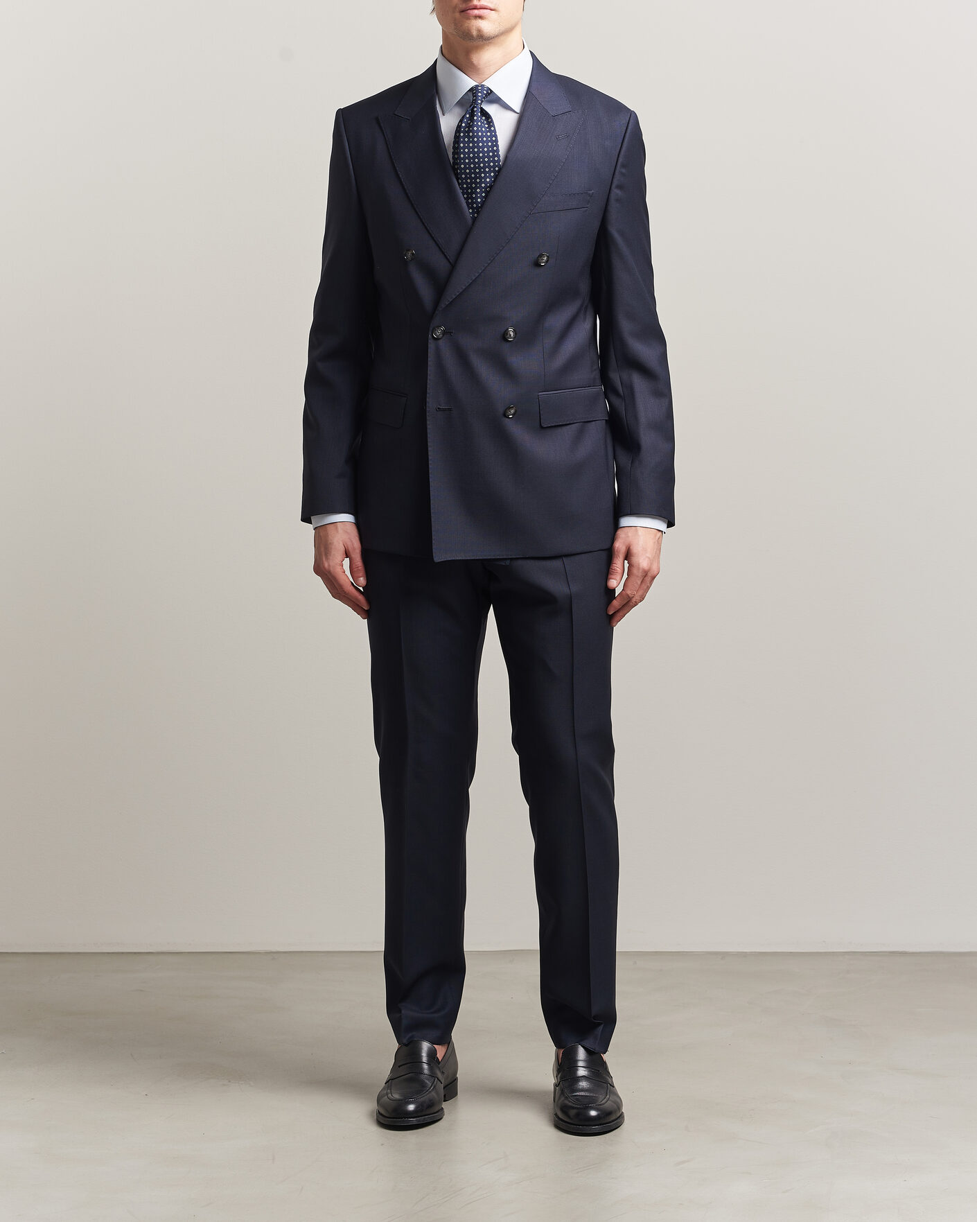 Herre | Jakkesæt | BOSS BLACK | Huge Wool Double Breasted Suit Dark Blue