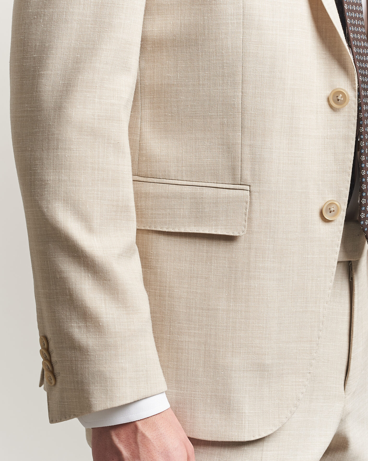 Herre | Jakkesæt | BOSS BLACK | Huge Wool/Linen Suit Open Beige