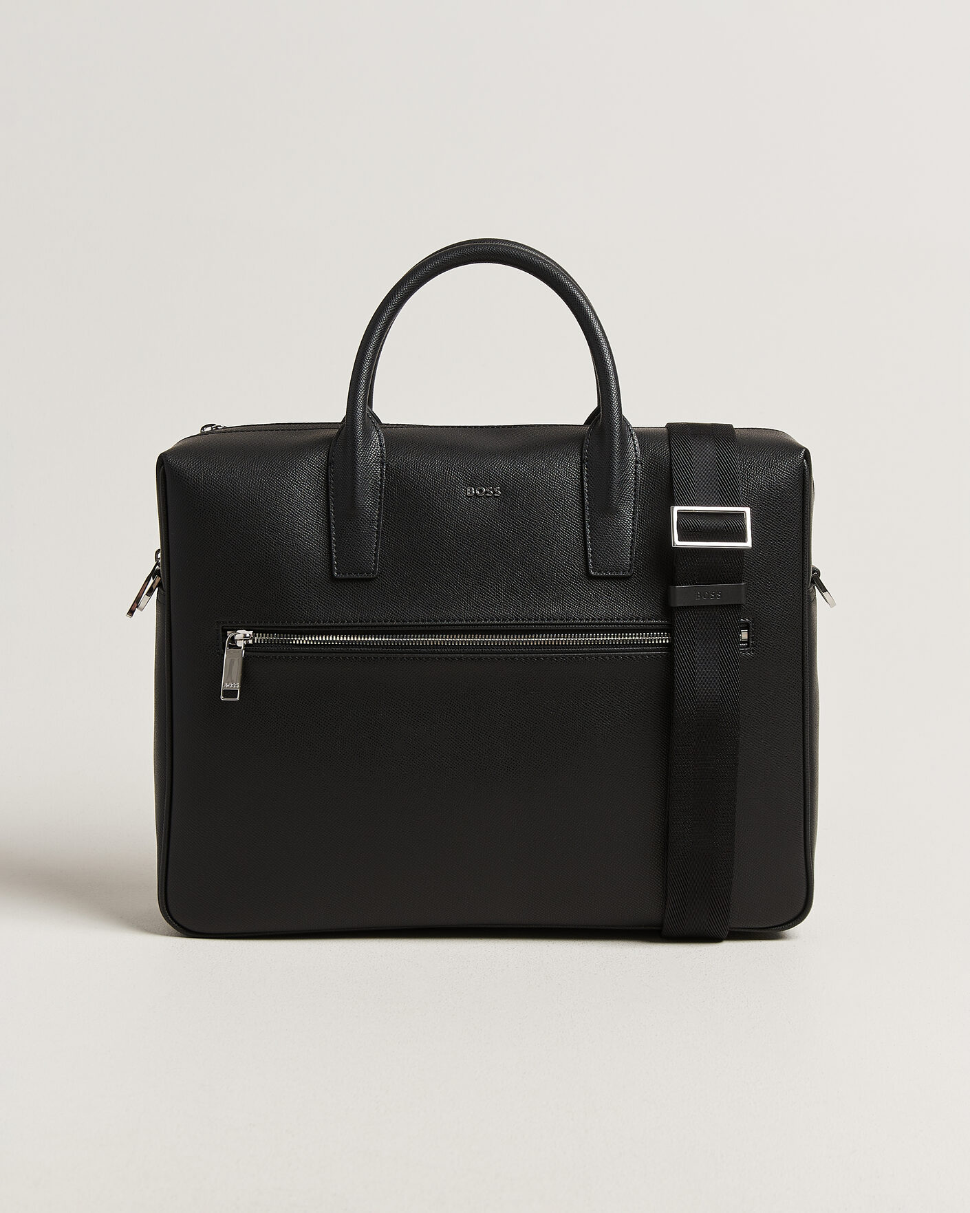 Herre | Tasker | BOSS BLACK | Daxter Leather Briefcase Black