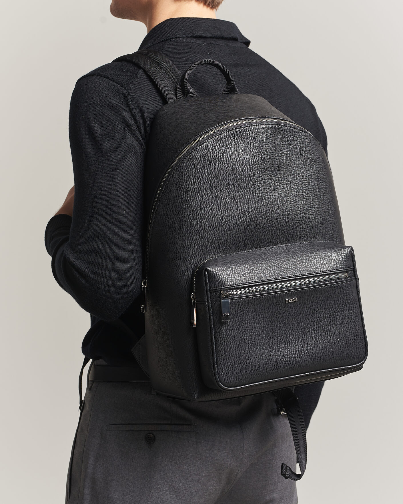 Herre | Tasker | BOSS BLACK | Daxter Leather Backpack Black