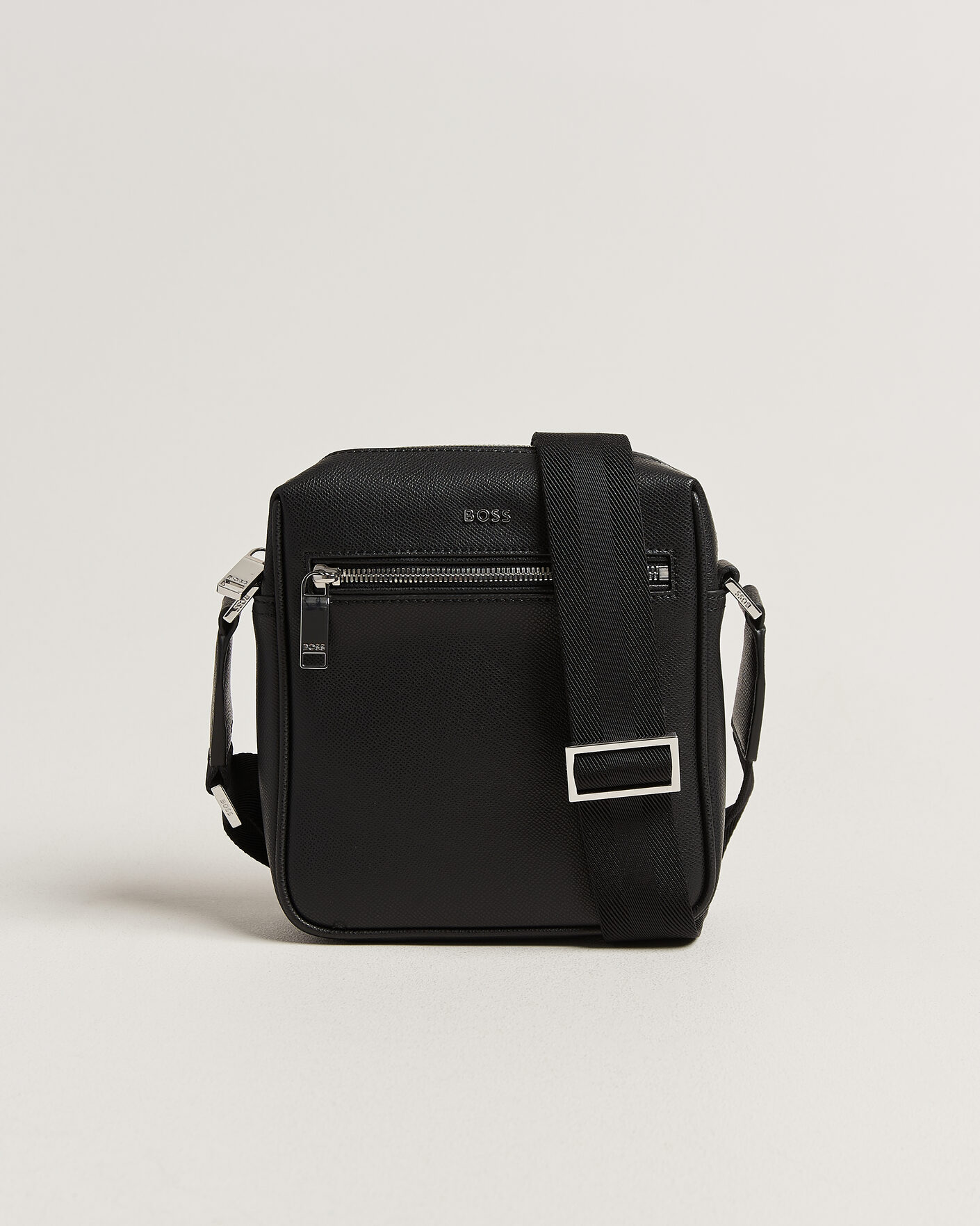 Herre | Tasker | BOSS BLACK | Daxter Leather Crossbody Bag Black