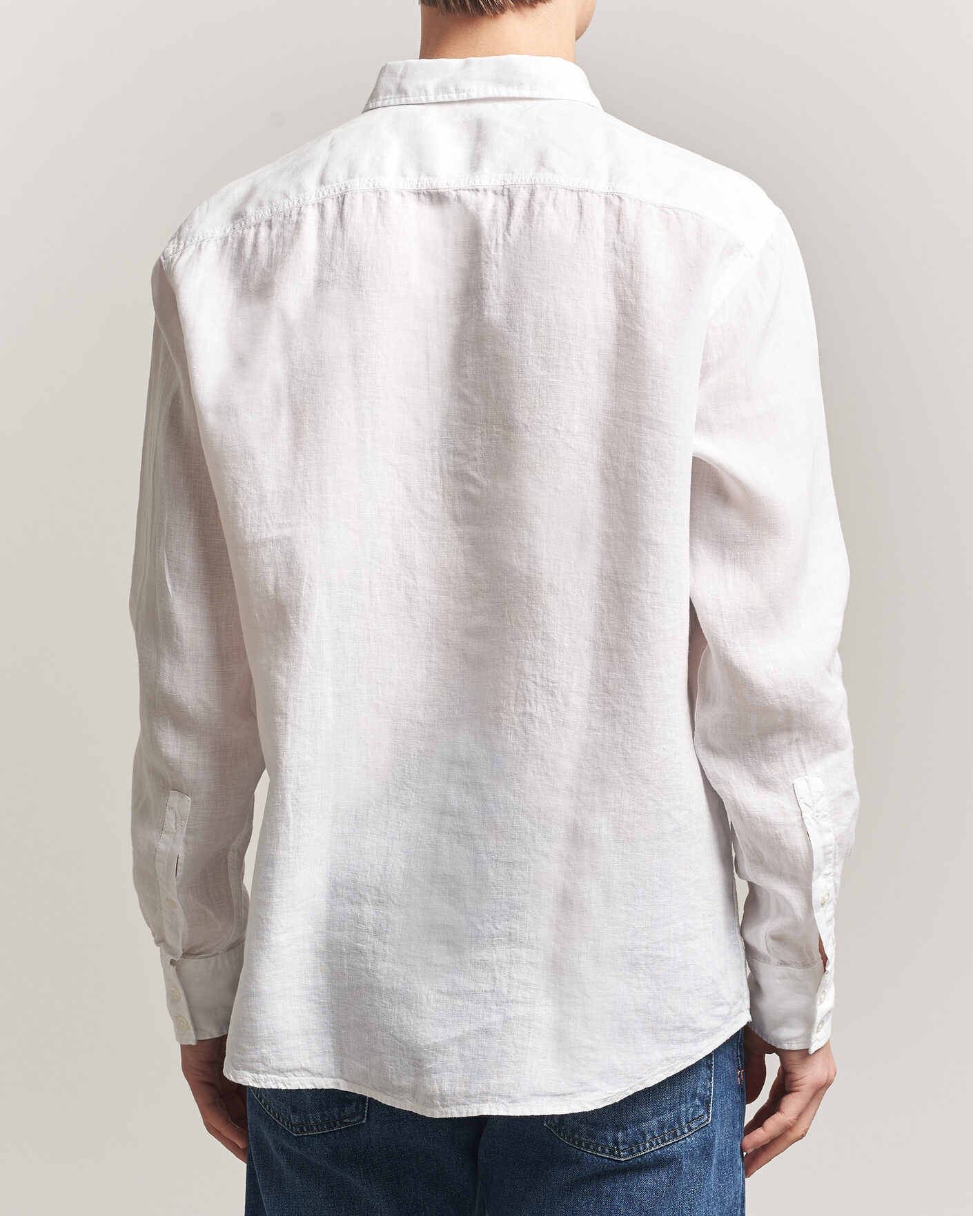 Herre | Skjorter | BOSS ORANGE | Relegant Linen Shirt White