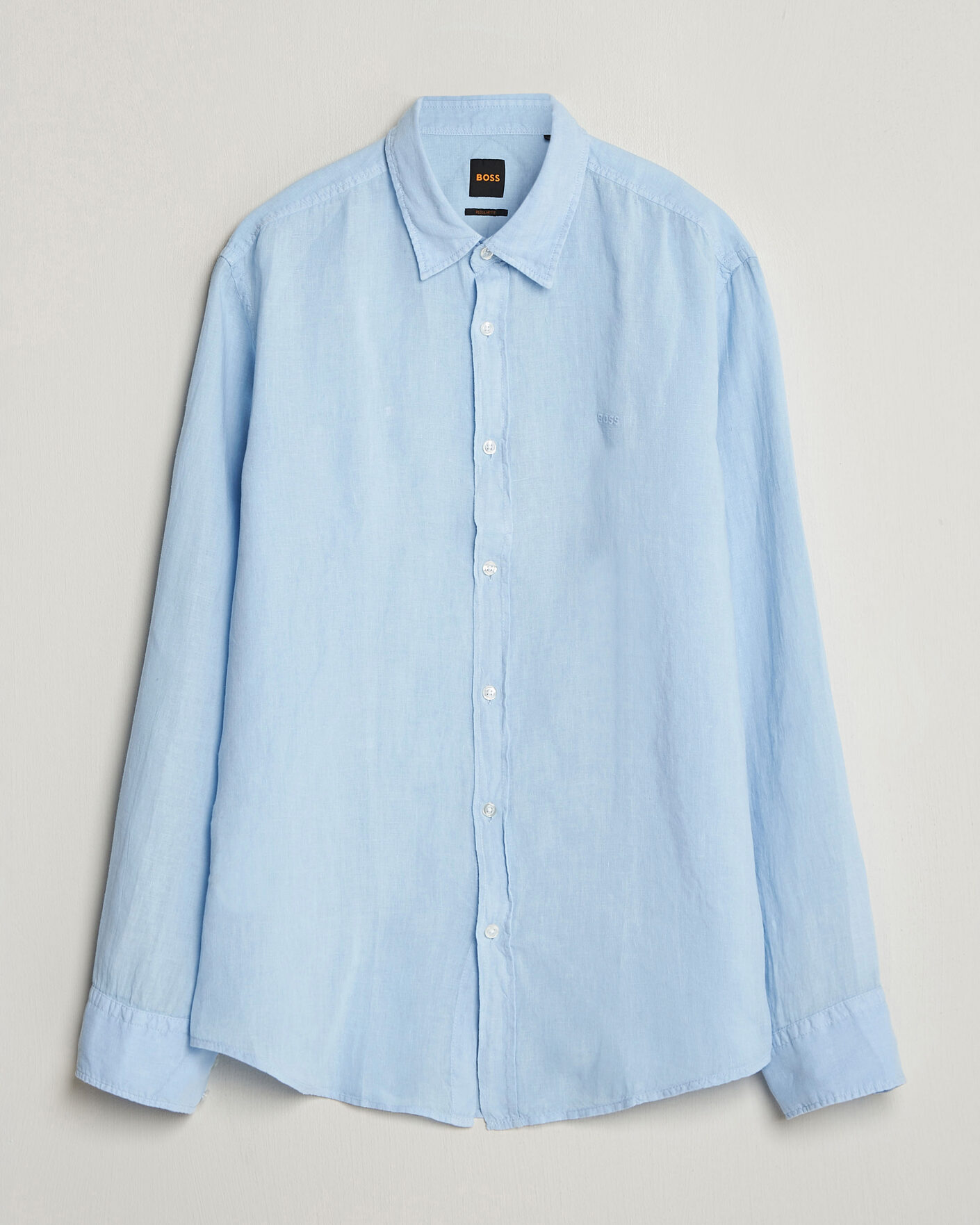Herre | Skjorter | BOSS ORANGE | Relegant Linen Shirt Light Blue