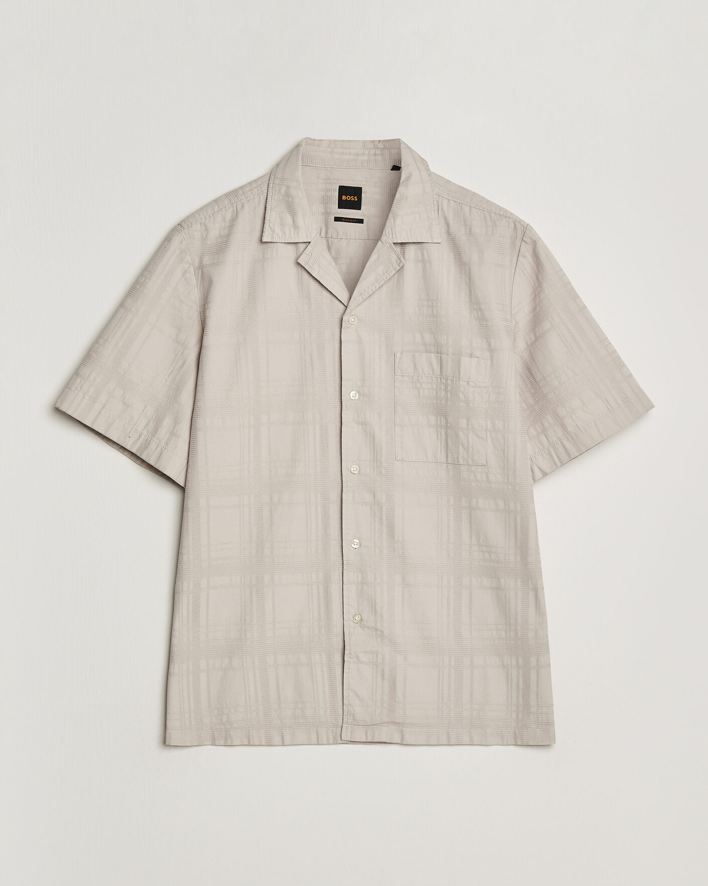 Herre | Skjorter | BOSS ORANGE | Rayer Cotton Resort Shirt Beige