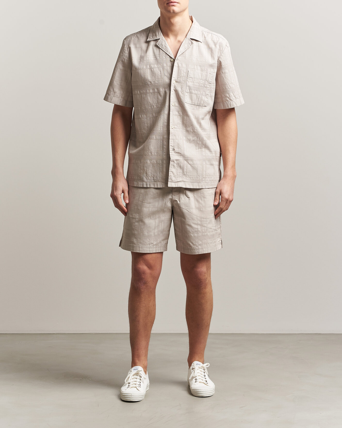 Herre | Skjorter | BOSS ORANGE | Rayer Cotton Resort Shirt Beige