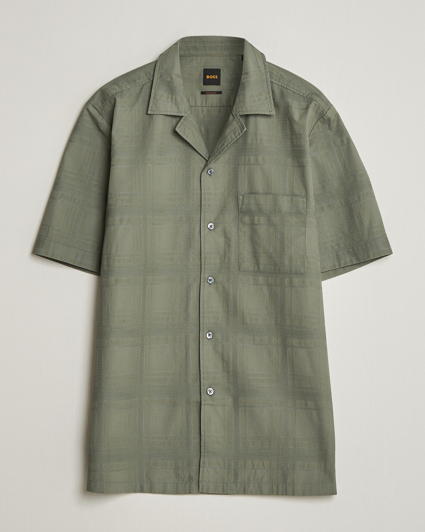 Herre | Skjorter | BOSS ORANGE | Rayer Cotton Resort Shirt Open Grey