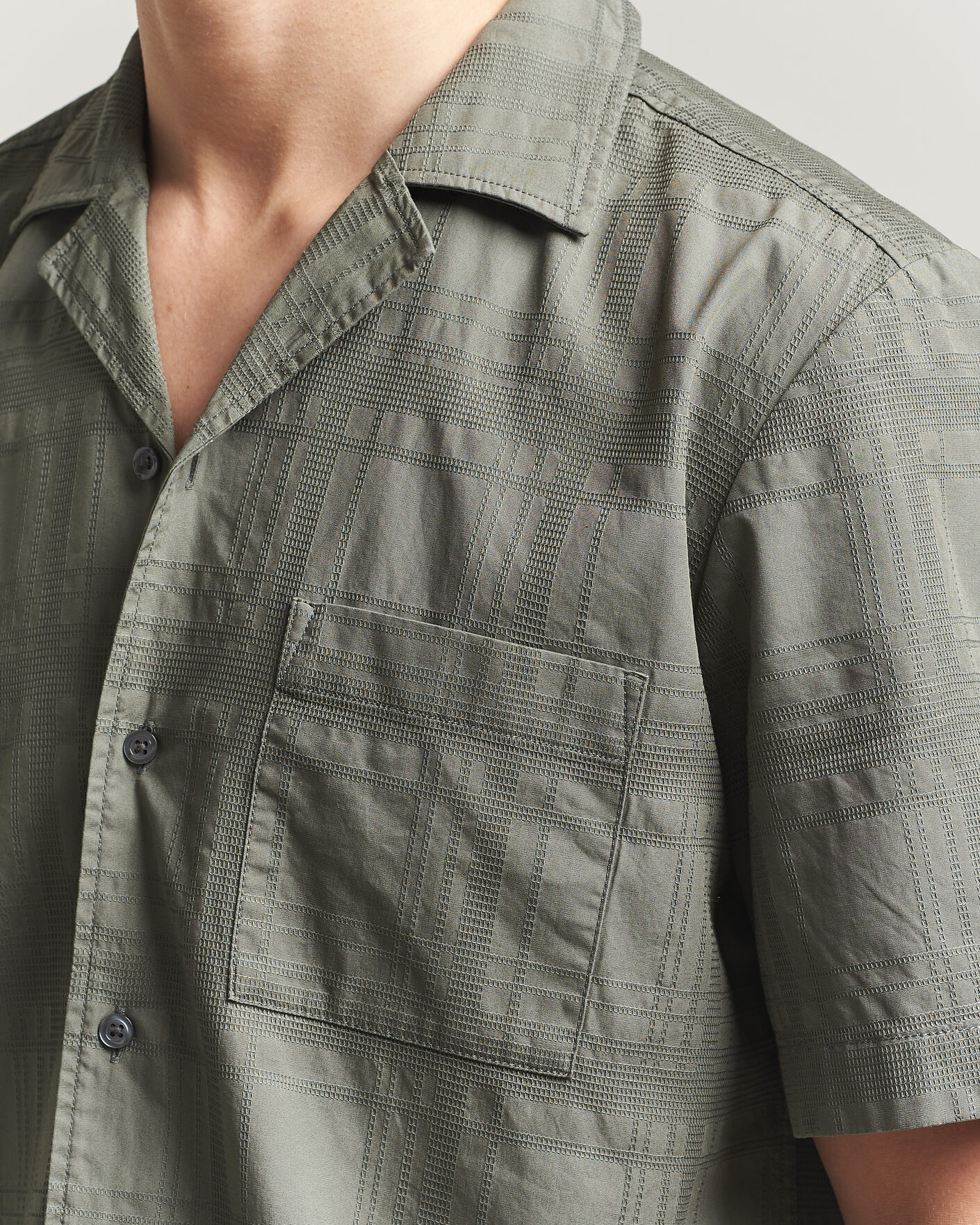 Herre | Skjorter | BOSS ORANGE | Rayer Cotton Resort Shirt Open Grey