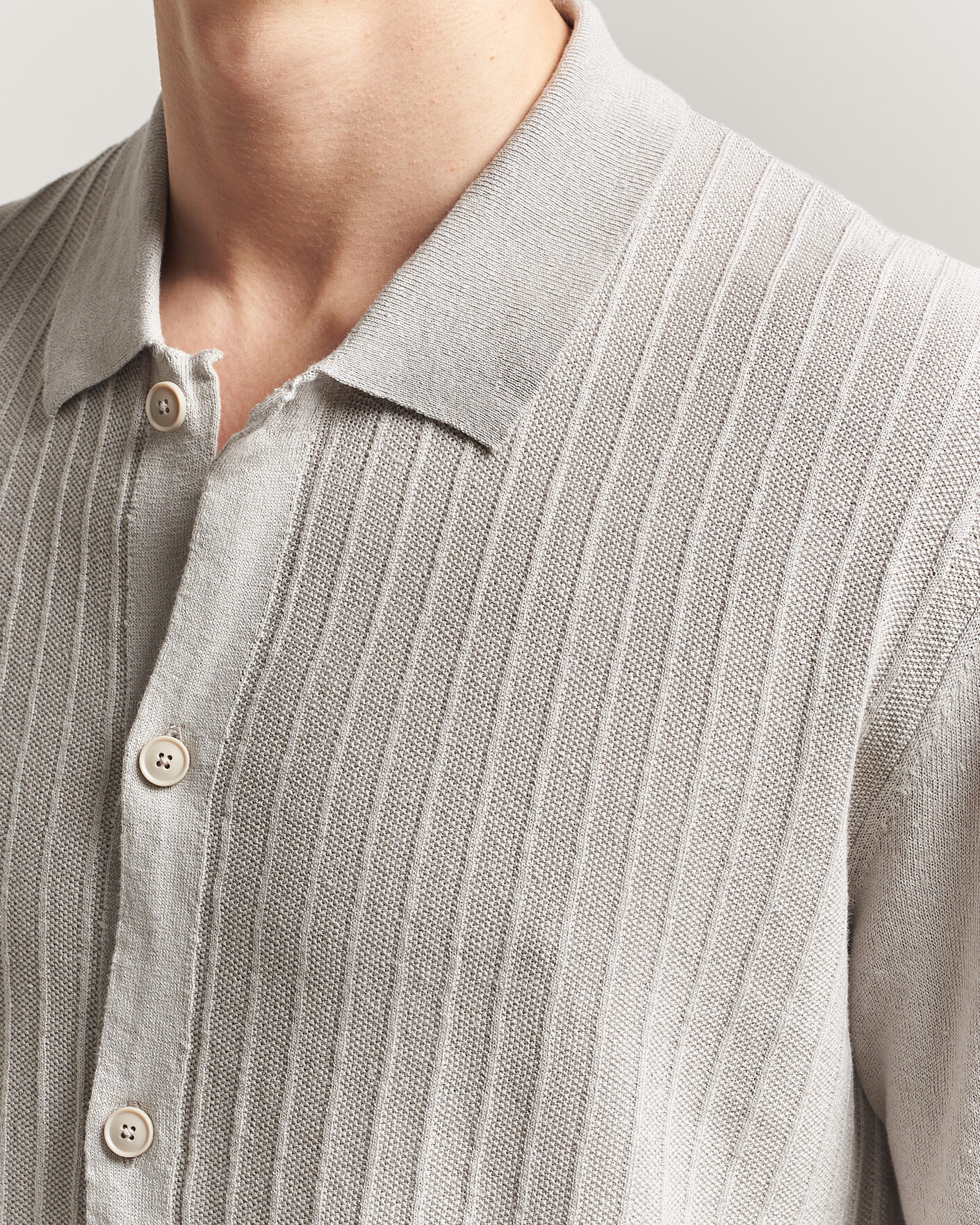 Herre | Skjorter | BOSS ORANGE | Amicino Linen/Cotton Knitted Shirt Beige