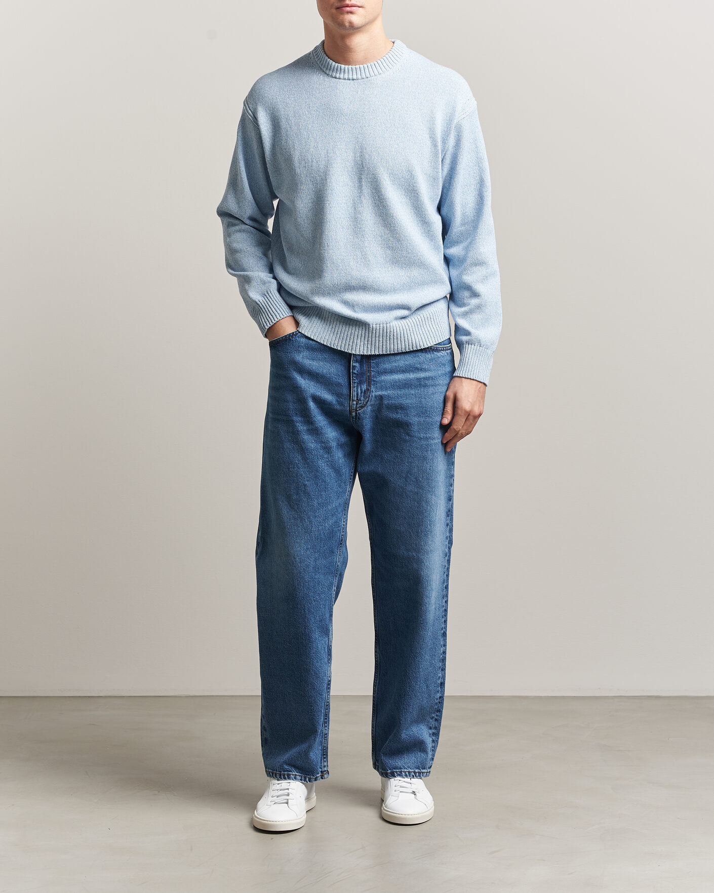 Herre | Trøjer | BOSS ORANGE | Kerlino Knitted Sweater Light Blue