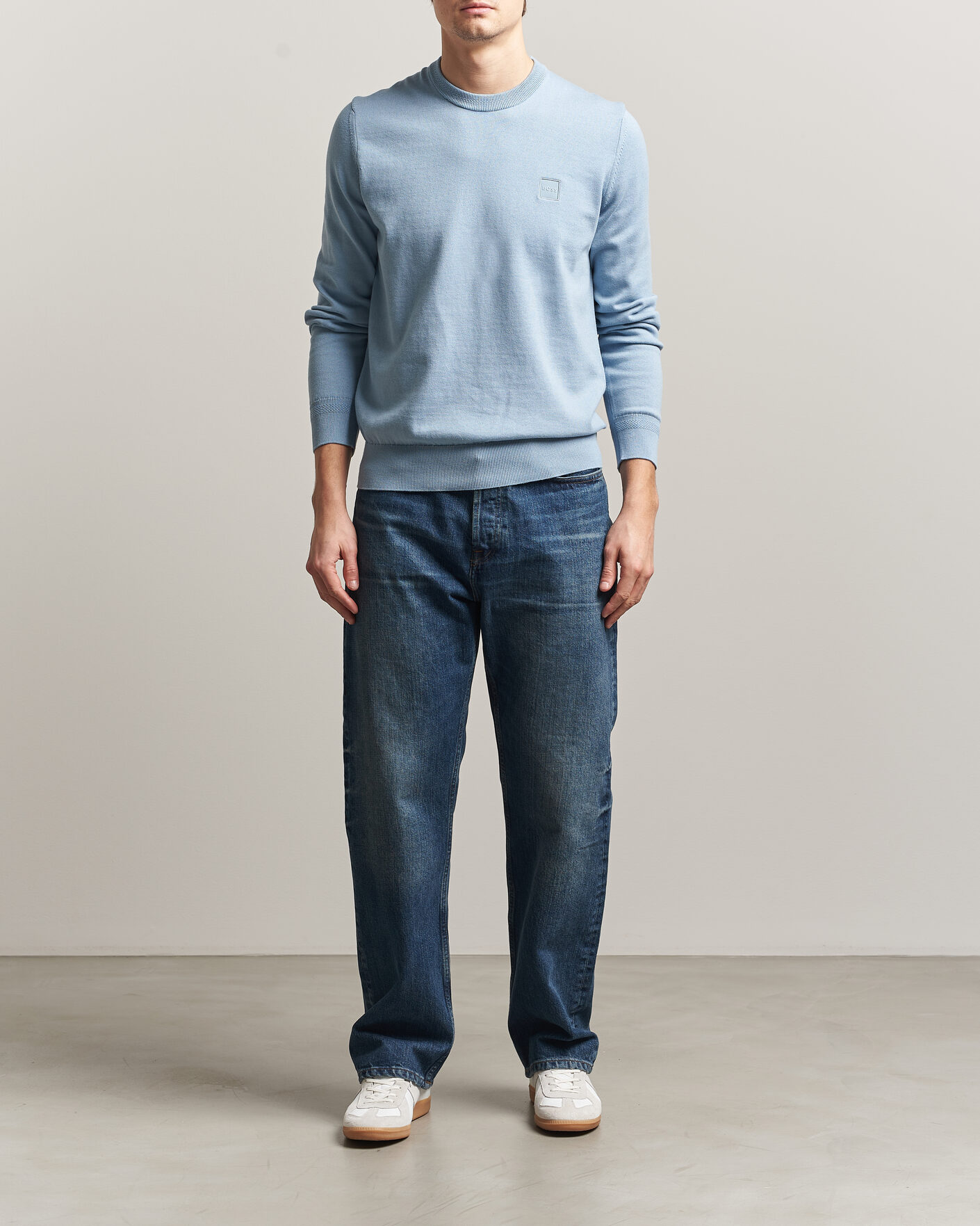 Herre | Trøjer | BOSS ORANGE | Kanovano Knitted Sweater Light Blue