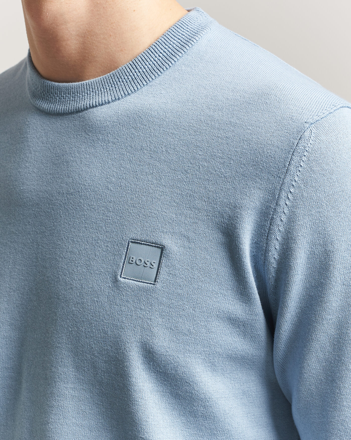 Herre | Trøjer | BOSS ORANGE | Kanovano Knitted Sweater Light Blue