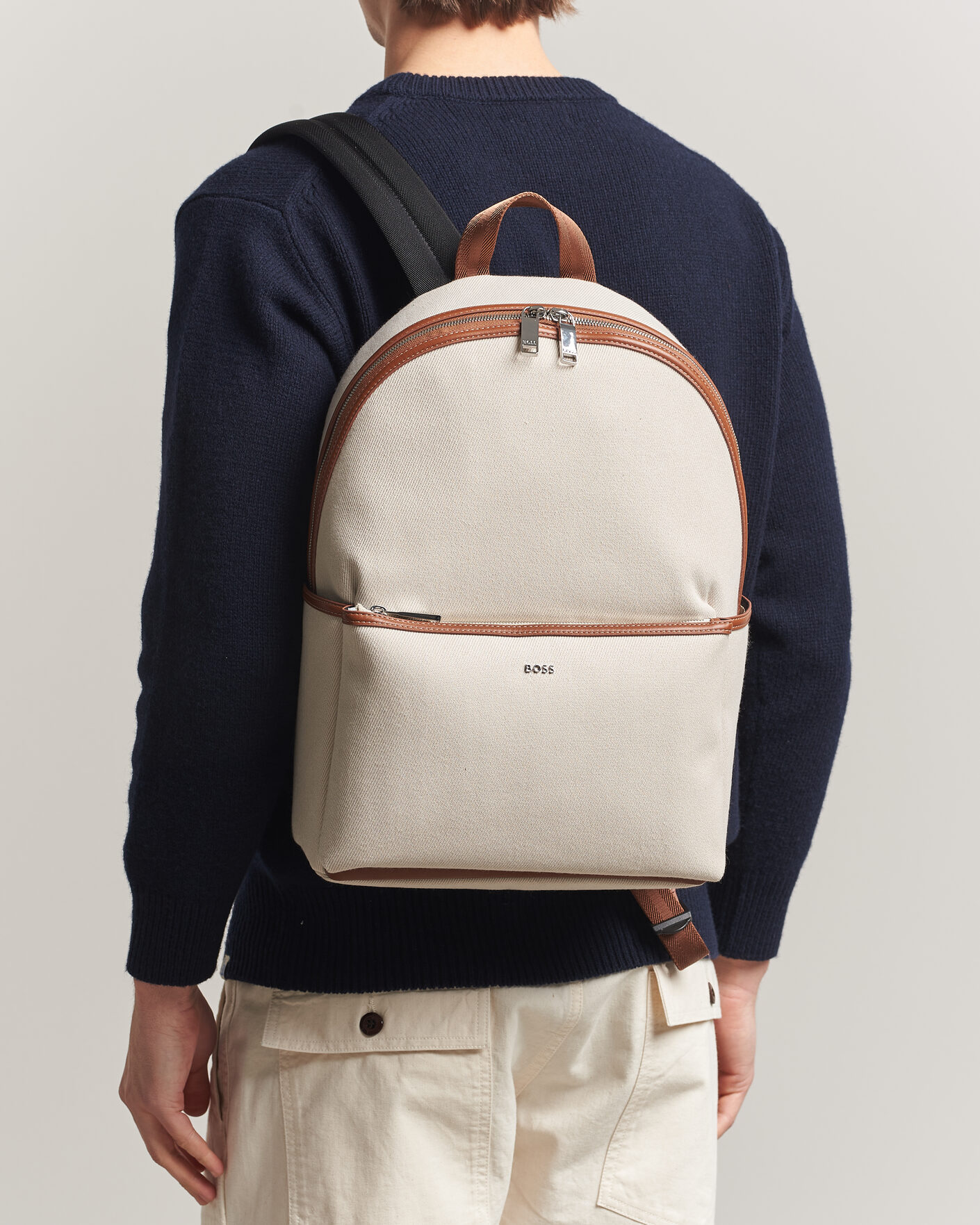 Herre | Tasker | BOSS BLACK | Dakkar Canvas Backpack Beige