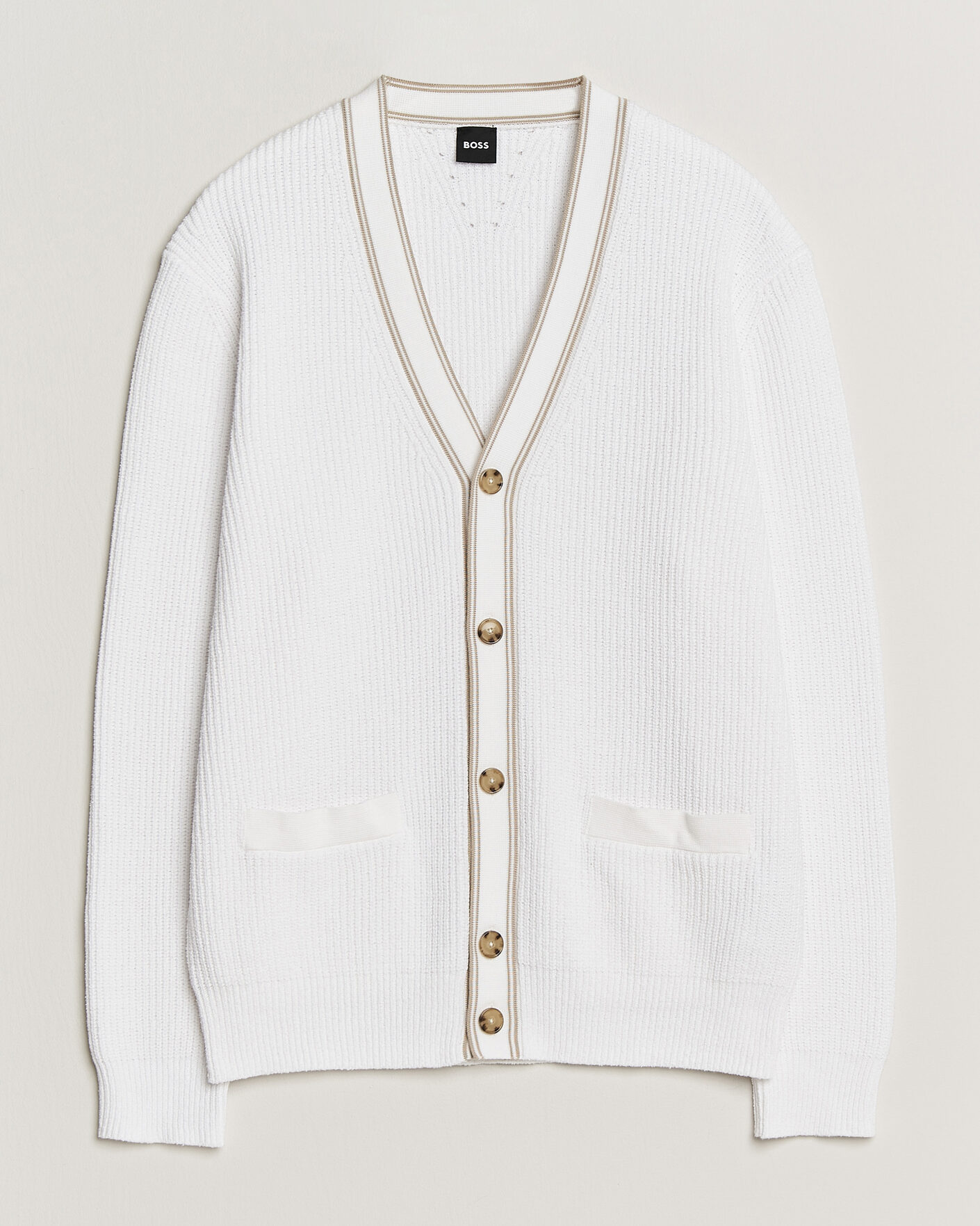 Herre | Trøjer | BOSS BLACK | Napoli Knitted Cardigan White