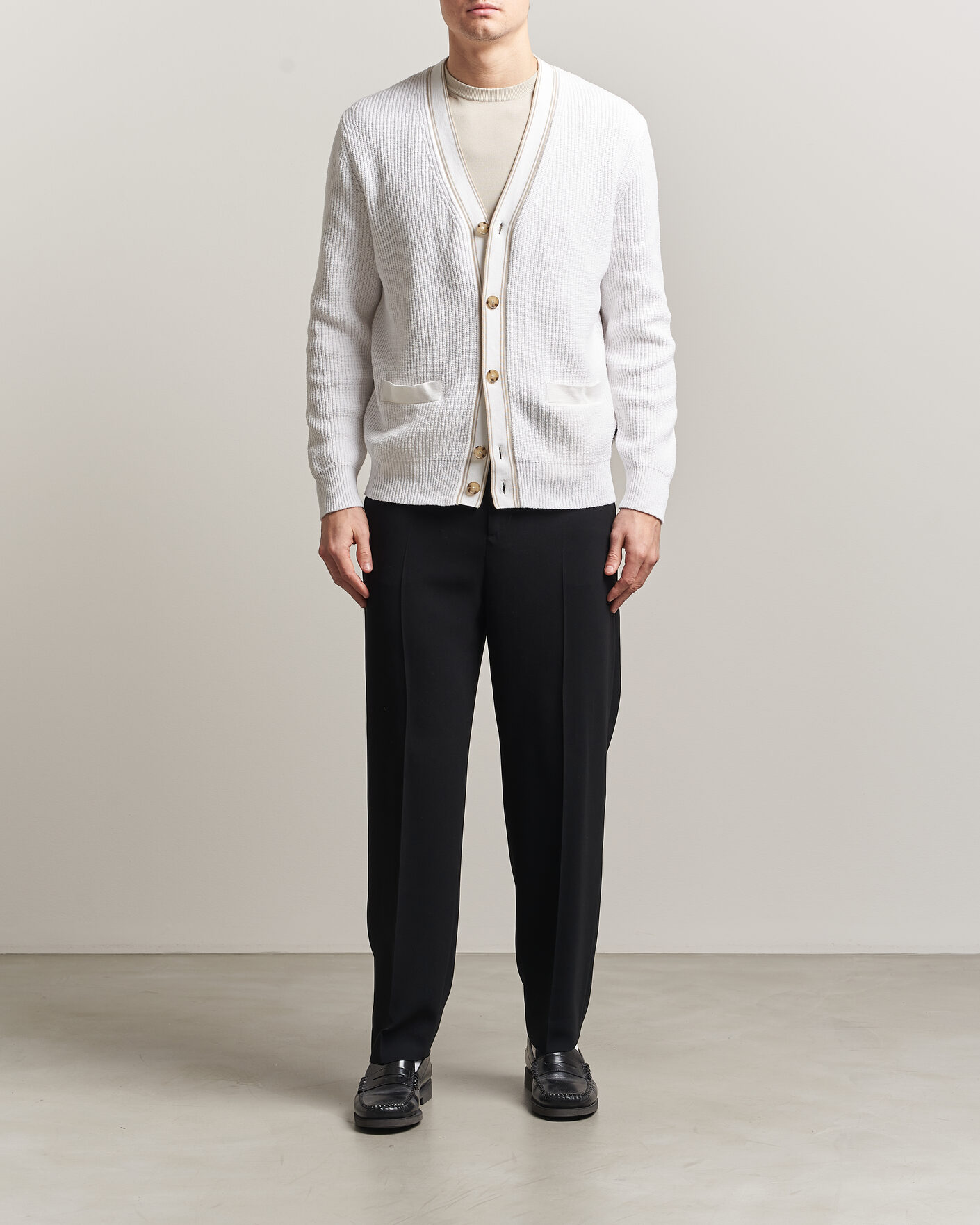 Herre | Trøjer | BOSS BLACK | Napoli Knitted Cardigan White
