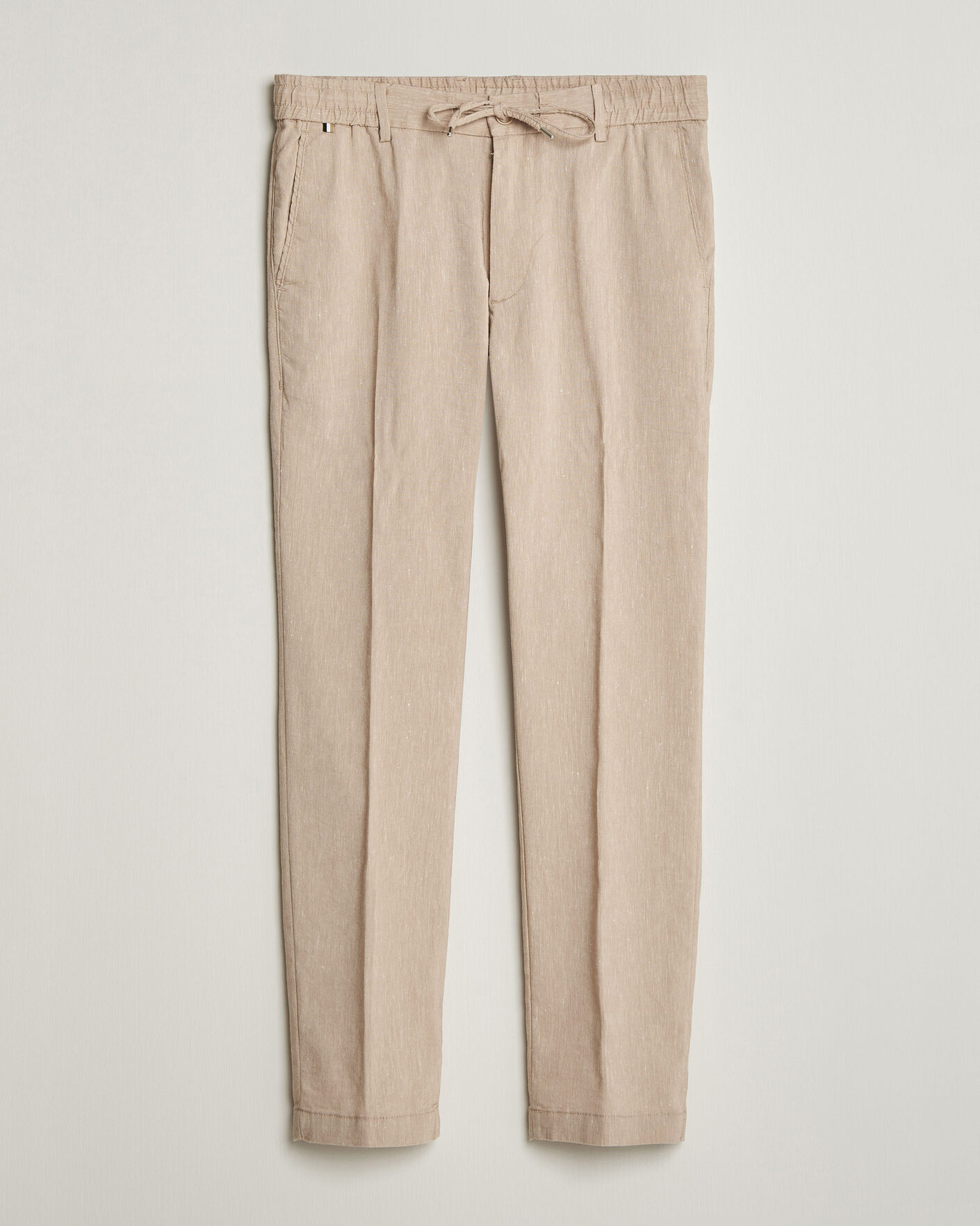 Herre | Bukser | BOSS BLACK | Kane Linen Drawstring Trousers Open Beige