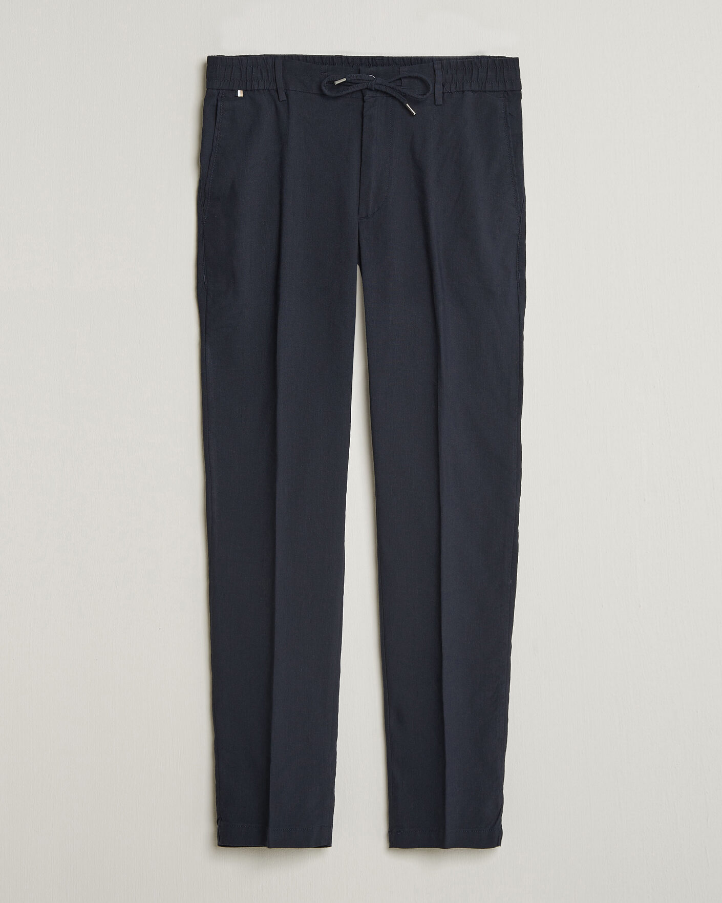 Herre | Bukser | BOSS BLACK | Kane Linen Drawstring Trousers Dark Blue