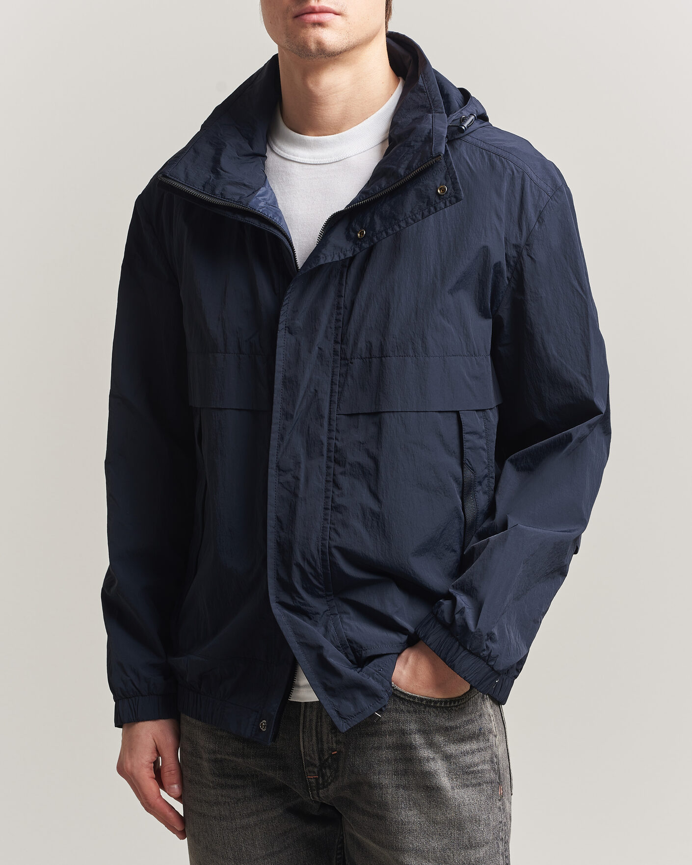 Herre | Jakker | BOSS ORANGE | Oberle Hooded Jacket Dark Blue