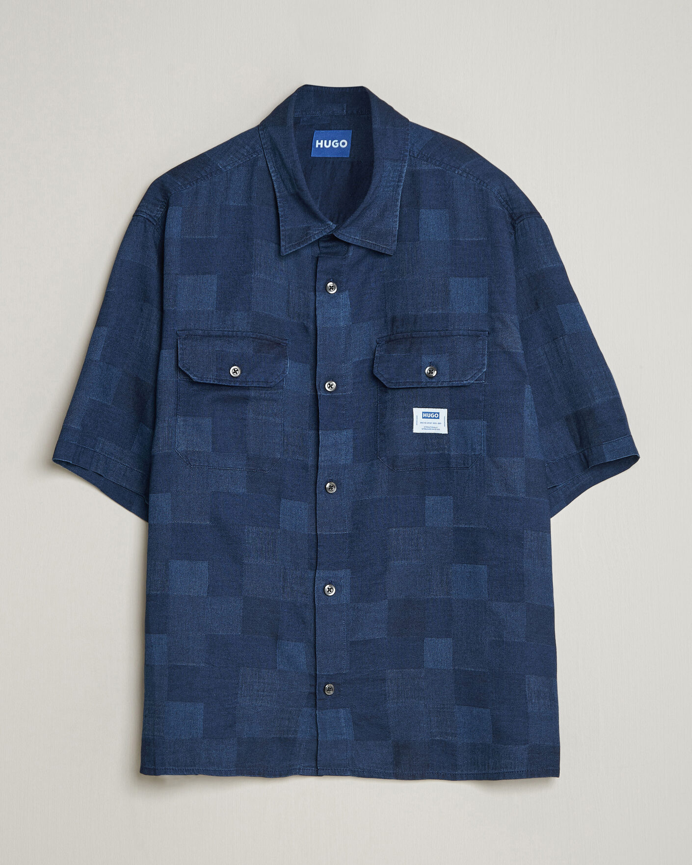 Herre | Skjorter | HUGO | Ekyno Workwear Short Sleeve Shirt Dark Blue