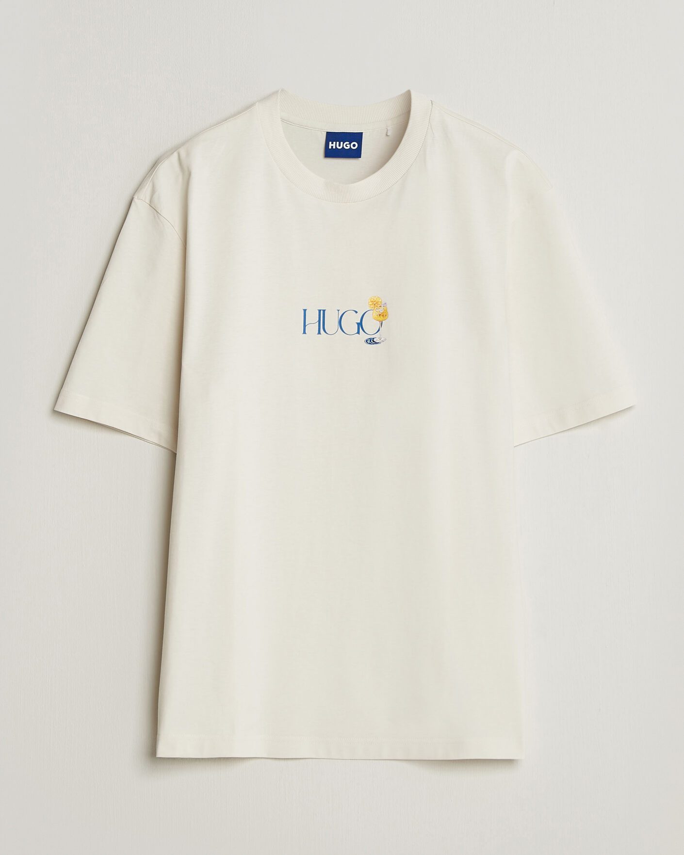 Herre | T-Shirts | HUGO | Nulaxo Printed Crew Neck T-Shirt Open White