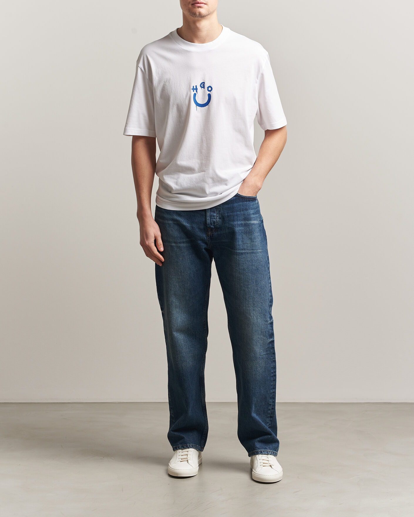 Herre | T-Shirts | HUGO | Norizom Printed Crew Neck T-Shirt White
