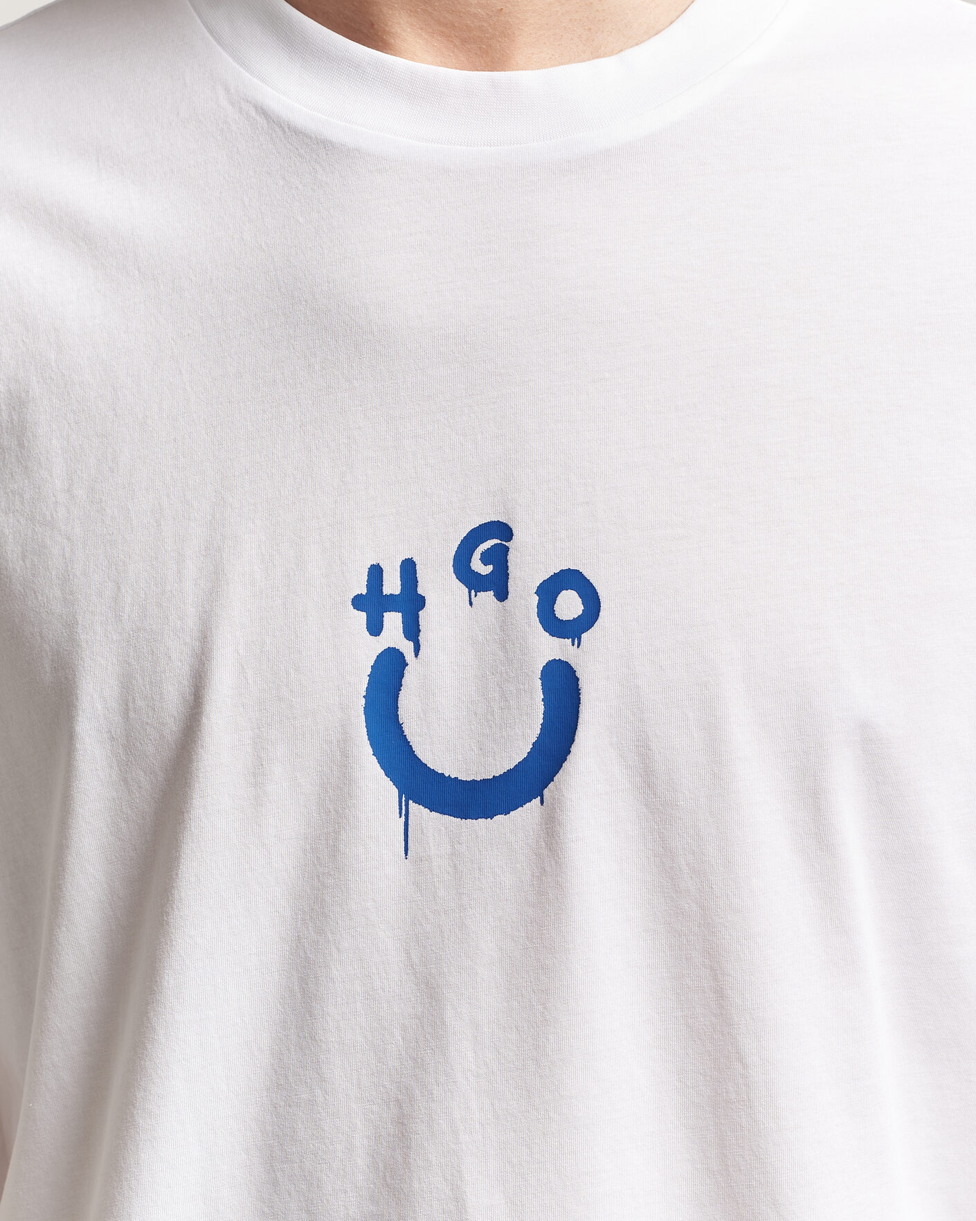 Herre | T-Shirts | HUGO | Norizom Printed Crew Neck T-Shirt White