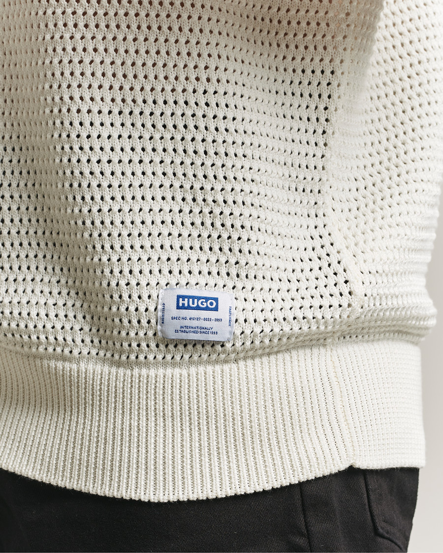 Herre | Trøjer | HUGO | Sanjou Knitted Sweater Open White