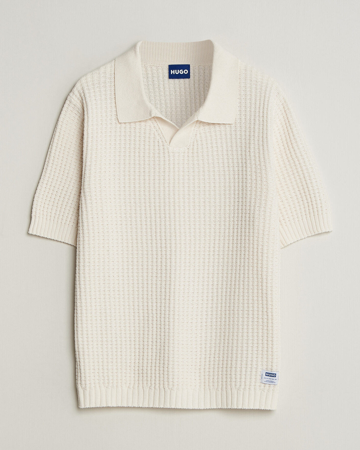Herre | Polotrøjer | HUGO | Spero Knitted Polo Open White