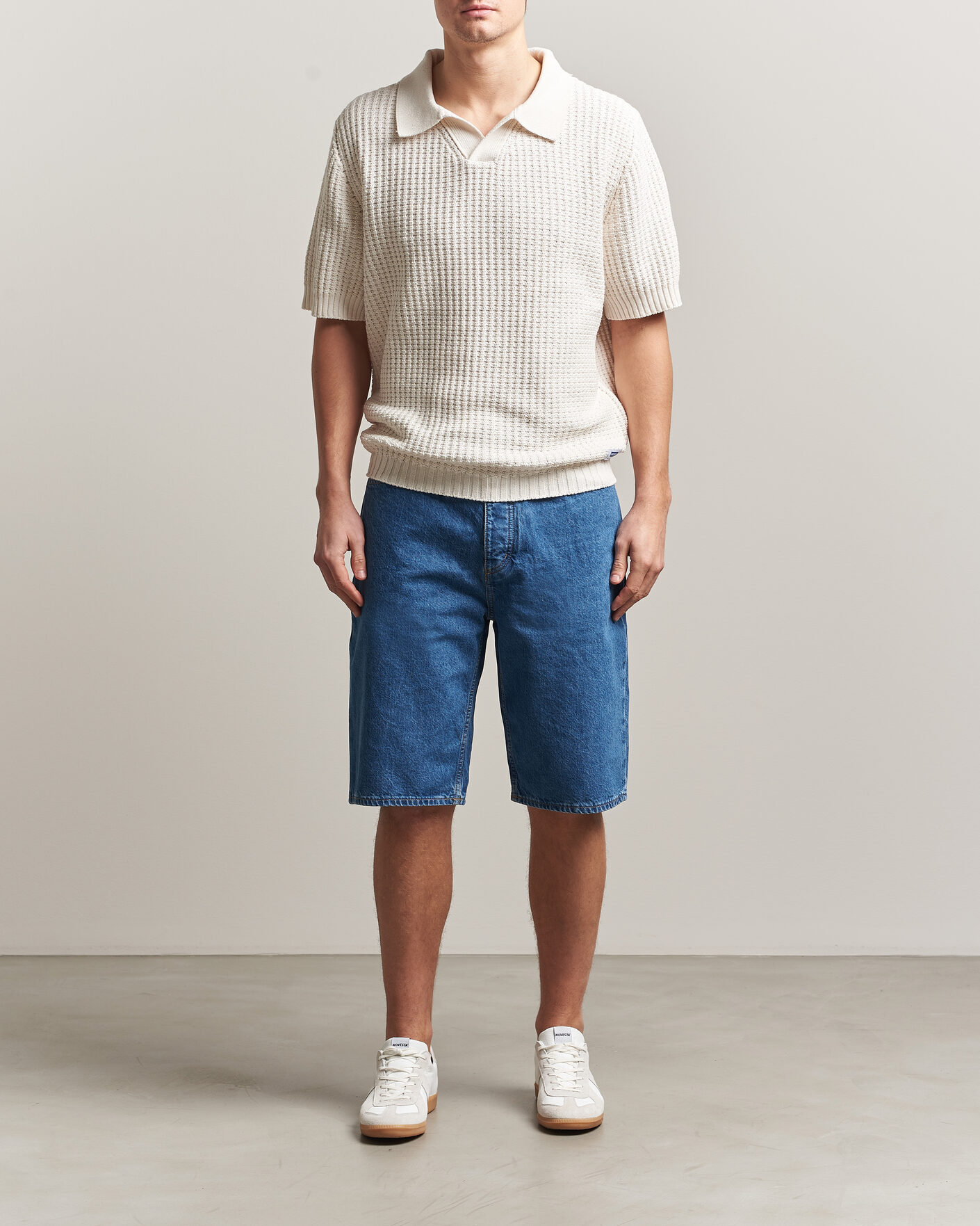 Herre | Polotrøjer | HUGO | Spero Knitted Polo Open White