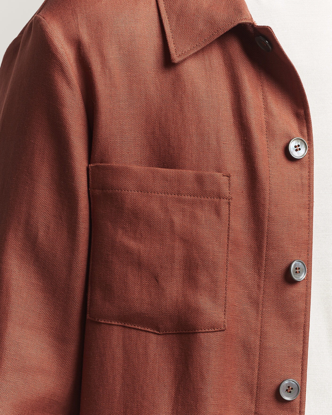 Herre | Skjorter | BOSS CAMEL | Corvin Linen Overshirt Medium Brown
