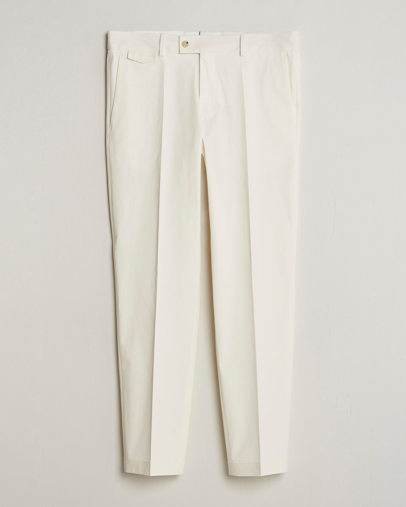 Herre | Bukser | BOSS CAMEL | Peet Cotton Pleated Trousers Open White
