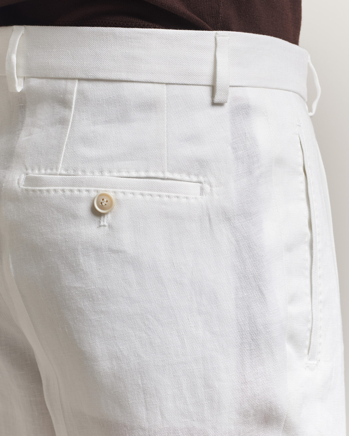 Herre | Bukser | BOSS CAMEL | Peet Linen Pleated Trousers White