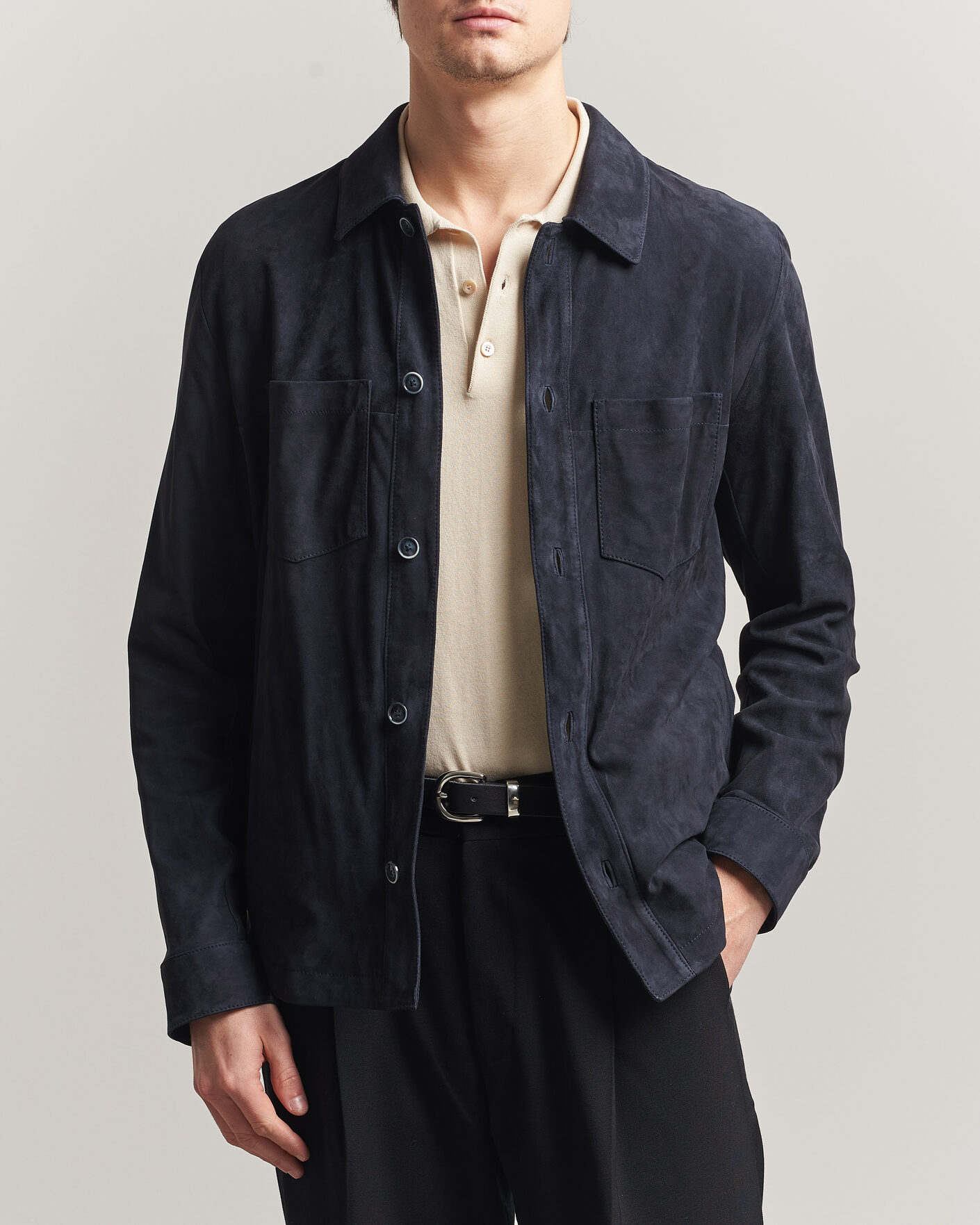 Herre | Jakker | BOSS CAMEL | Mando Suede Jacket Dark Blue