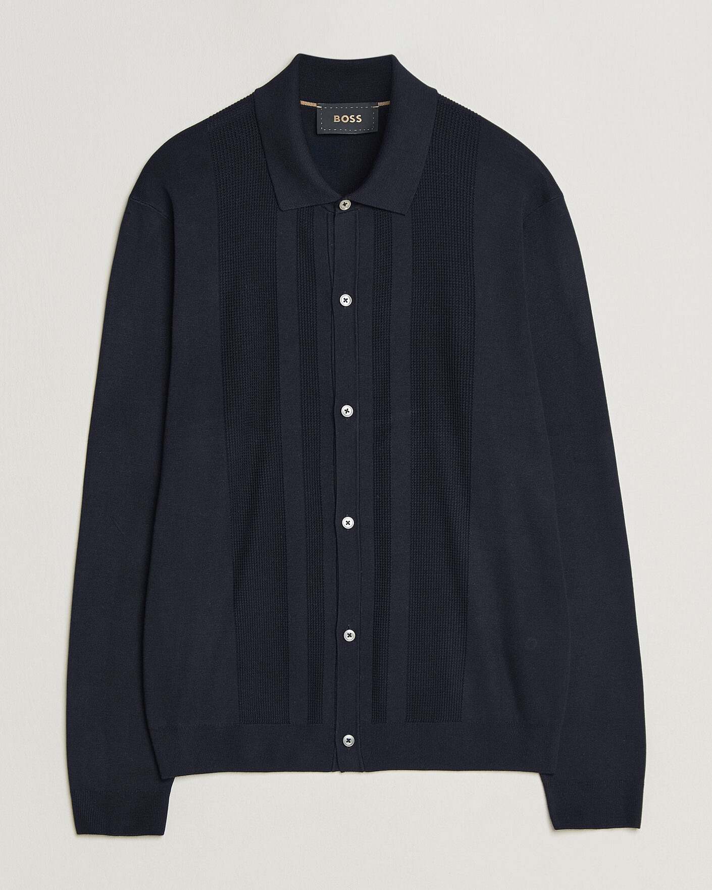 Herre | Trøjer | BOSS CAMEL | Nicolo Silk Knitted Cardigan Dark Blue
