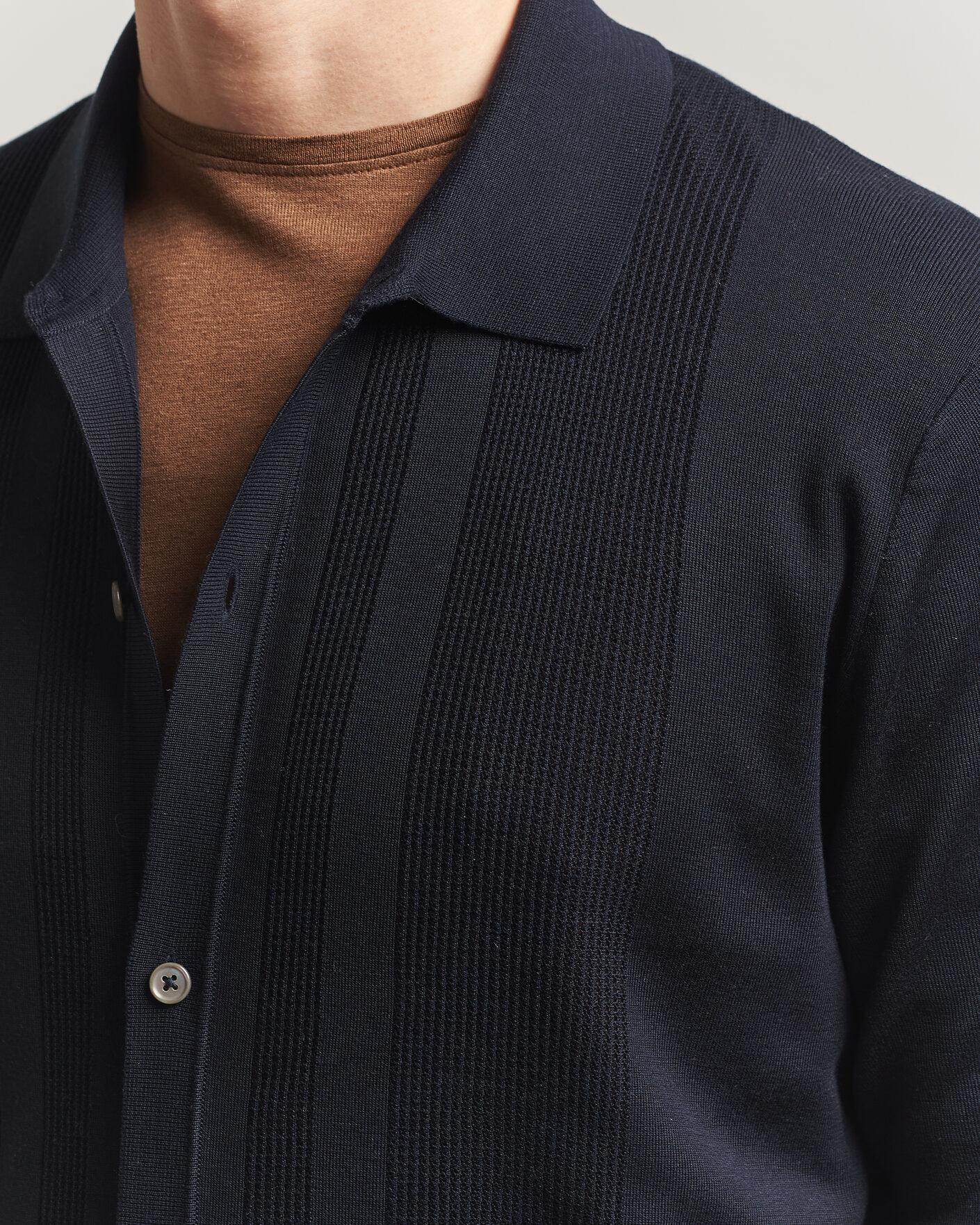 Herre | Trøjer | BOSS CAMEL | Nicolo Silk Knitted Cardigan Dark Blue