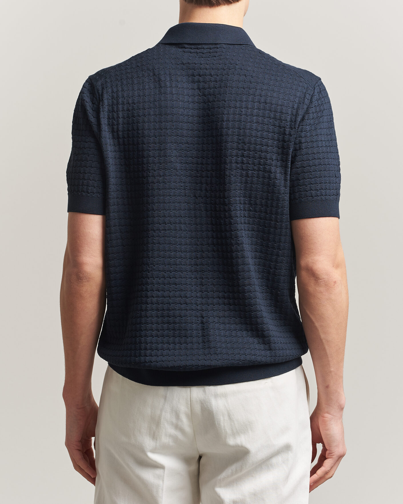 Herre | Polotrøjer | BOSS CAMEL | Nadalione Silk/Cotton Knitted Polo Dark Blue