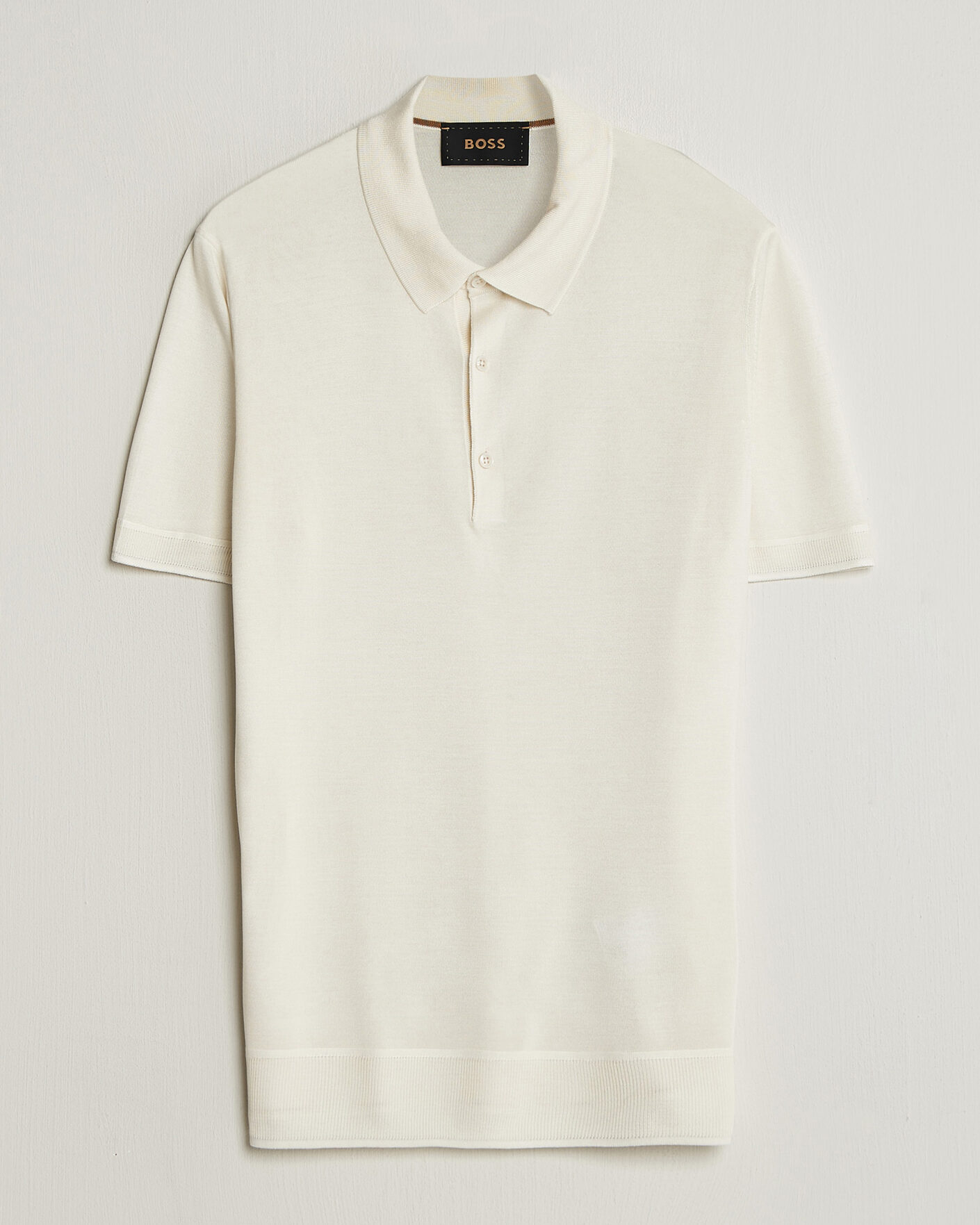 Herre | Polotrøjer | BOSS CAMEL | Novo Silk Knitted Polo Open White