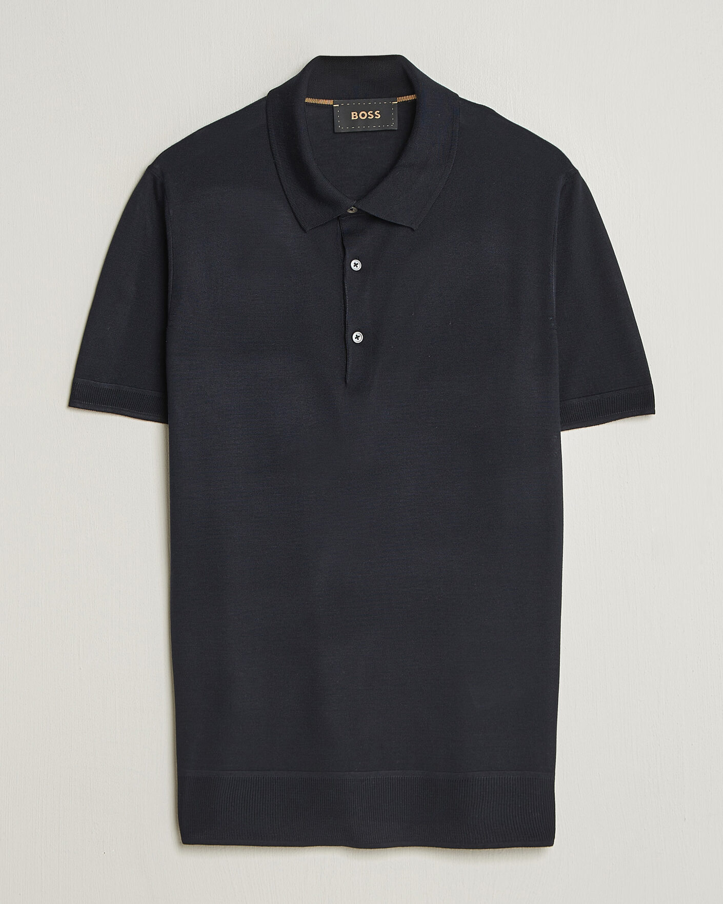 Herre | Polotrøjer | BOSS CAMEL | Novo Silk Knitted Polo Dark Blue