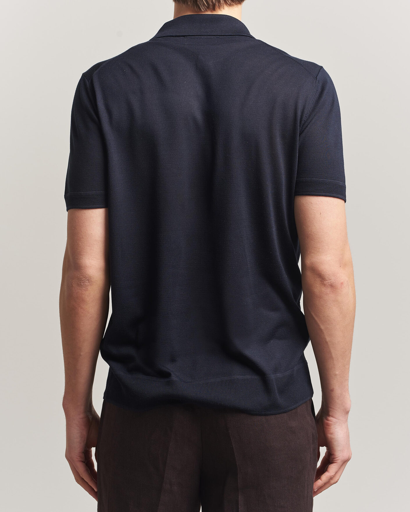Herre | Polotrøjer | BOSS CAMEL | Novo Silk Knitted Polo Dark Blue