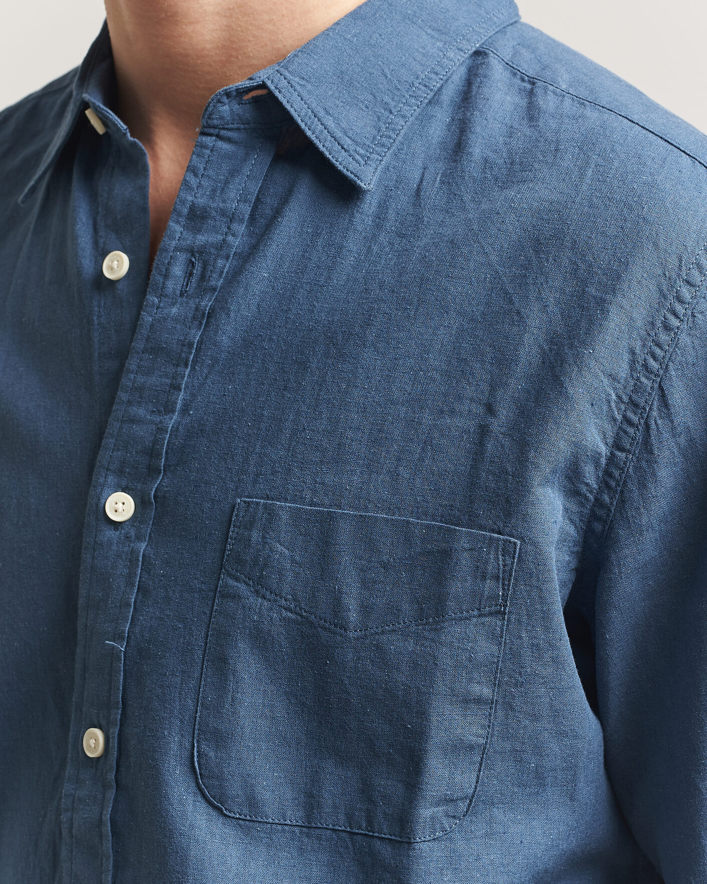 Herre | Skjorter | Dockers | Slim Linen/Cotton Shirt Bering Sea
