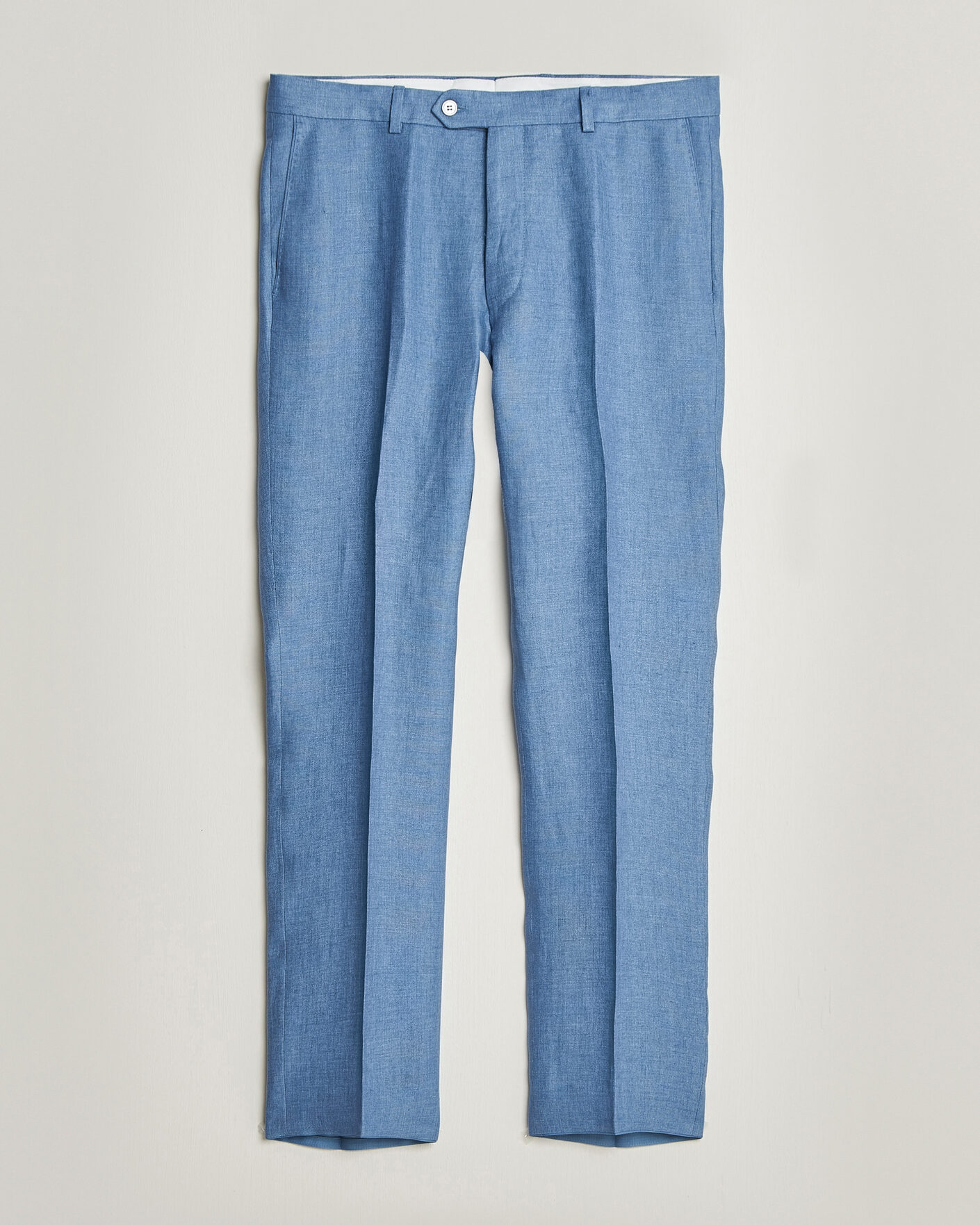 Herre | Bukser | Oscar Jacobson | Dandy Linen Trousers Light Blue