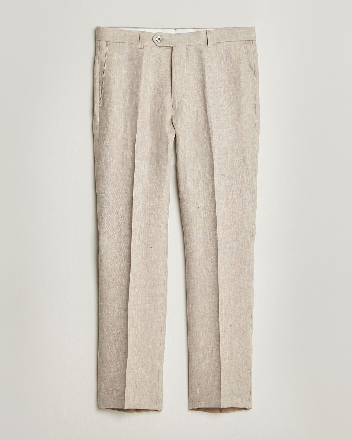 Herre | Bukser | Oscar Jacobson | Dandy Linen Trousers Beige